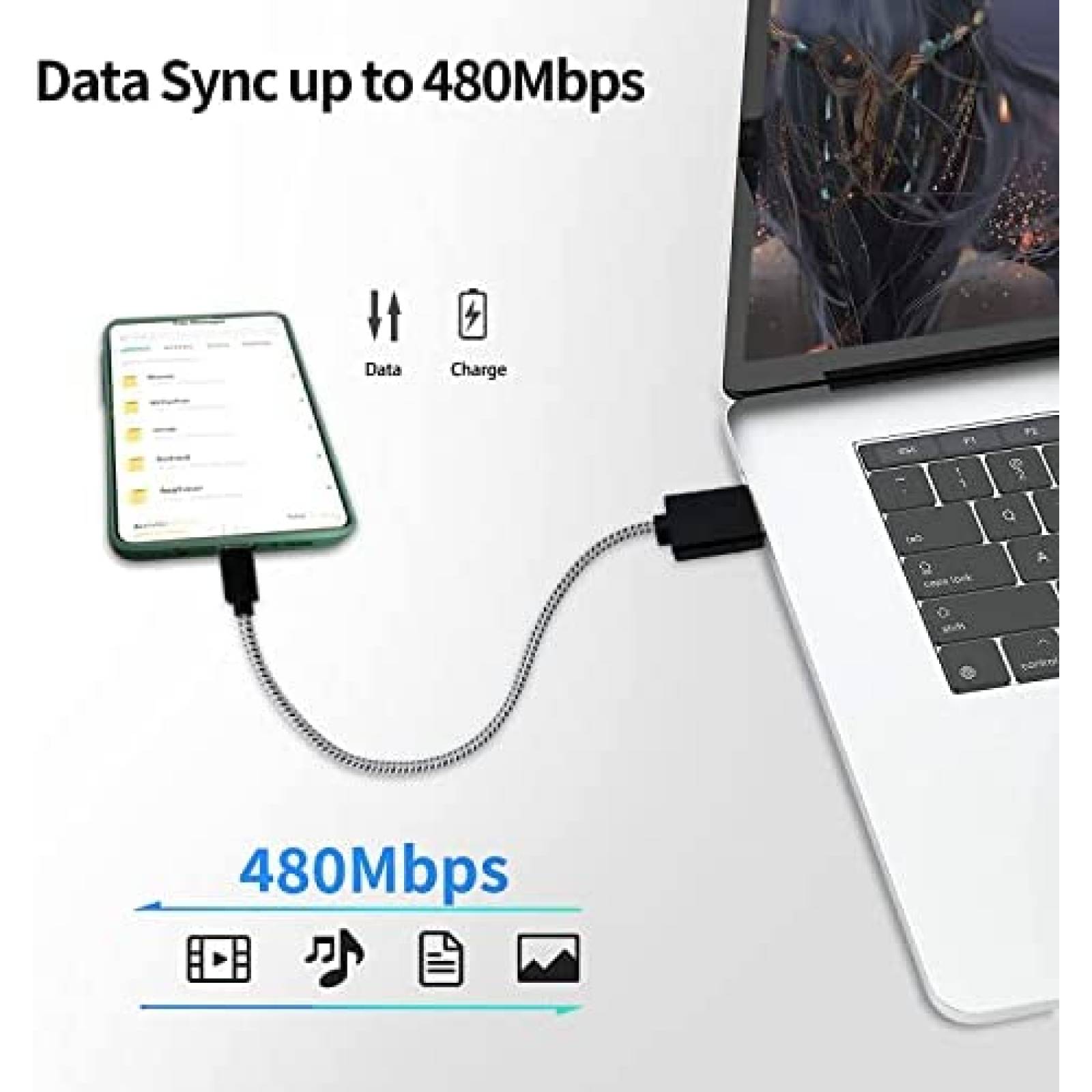 Cable micro USB PODLINE ara transmision de TV Stick -Negro