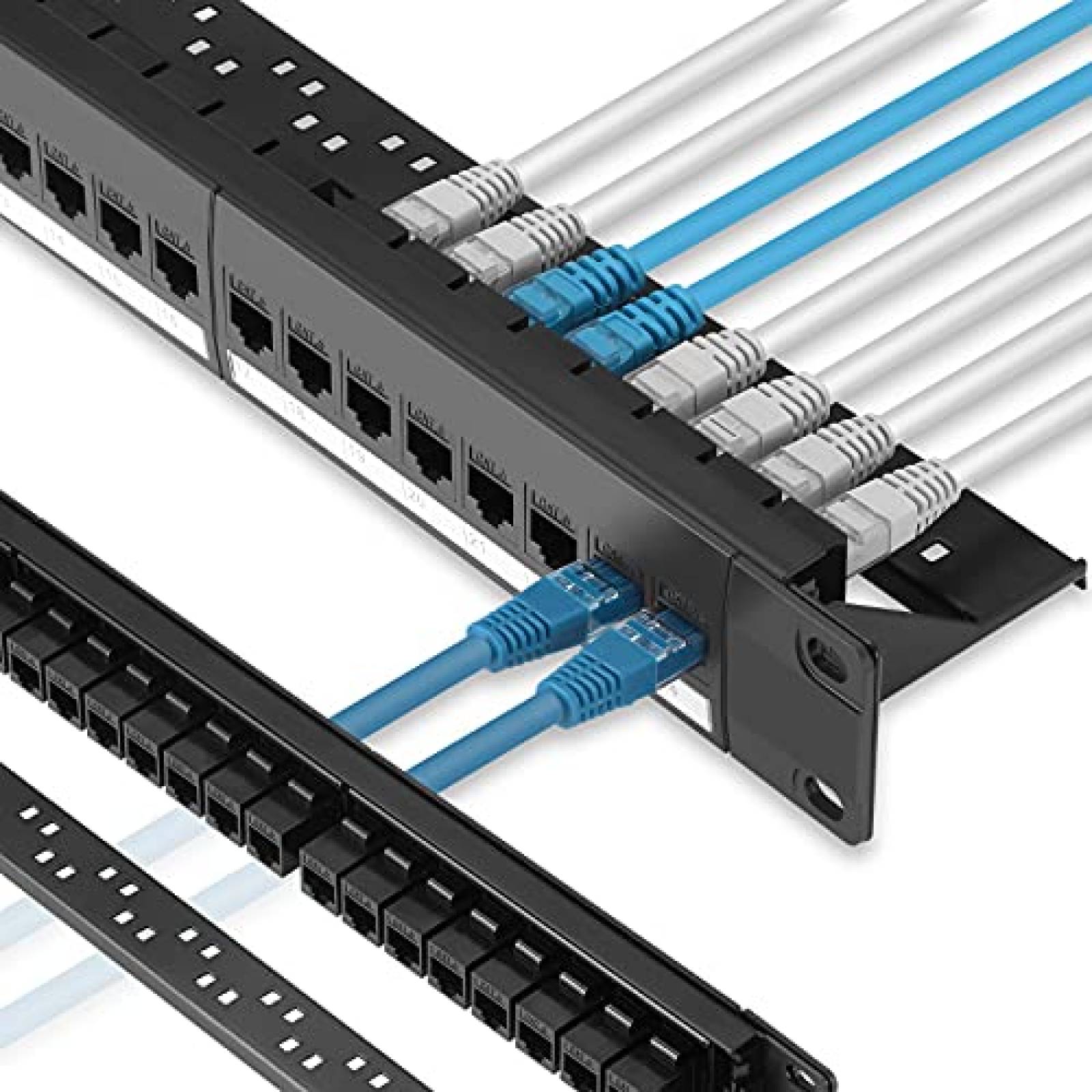 Patch Panel Rapink 24 puertos Cat6 10G 19" 1U -Negro