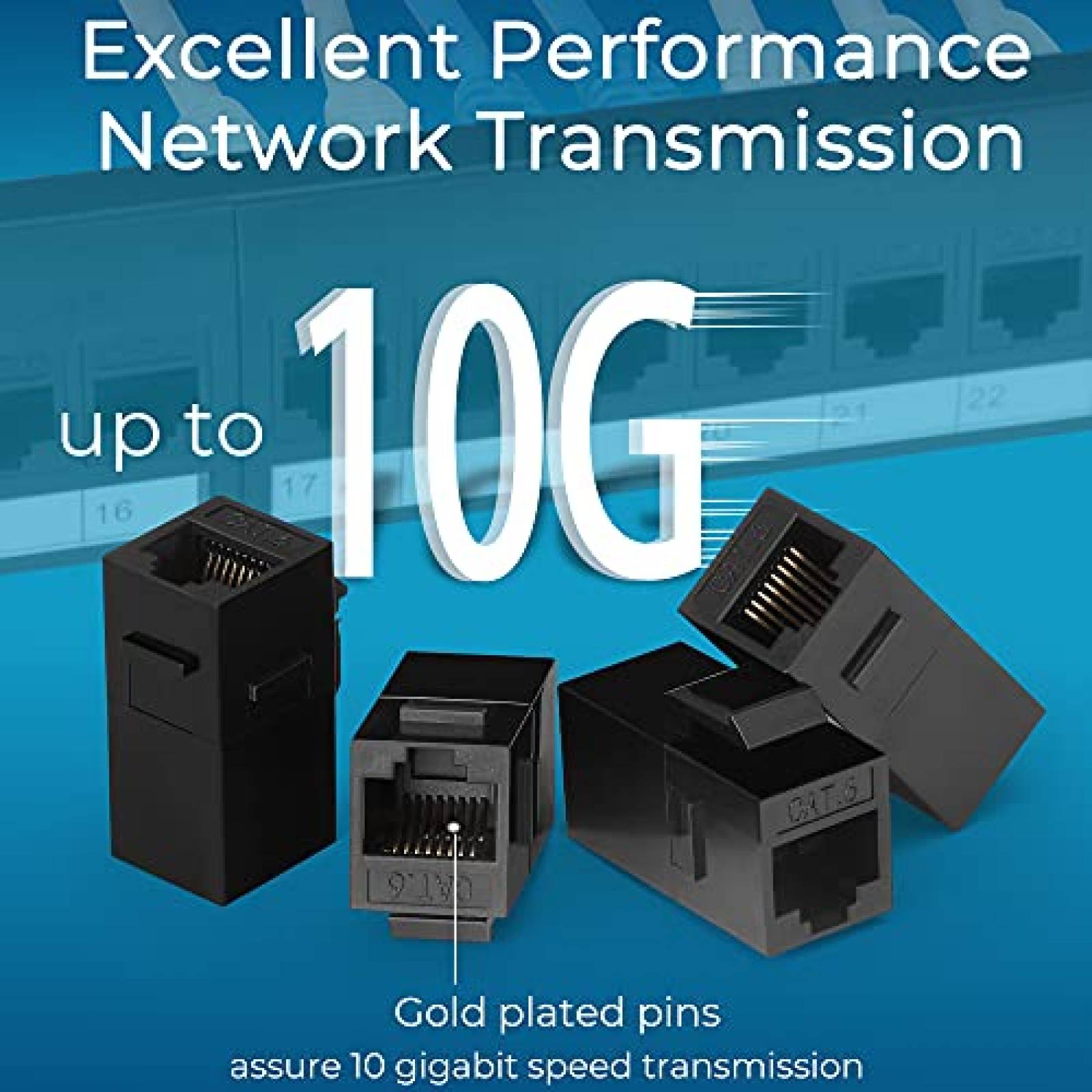 Patch Panel Rapink 24 puertos Cat6 10G 19" 1U -Negro