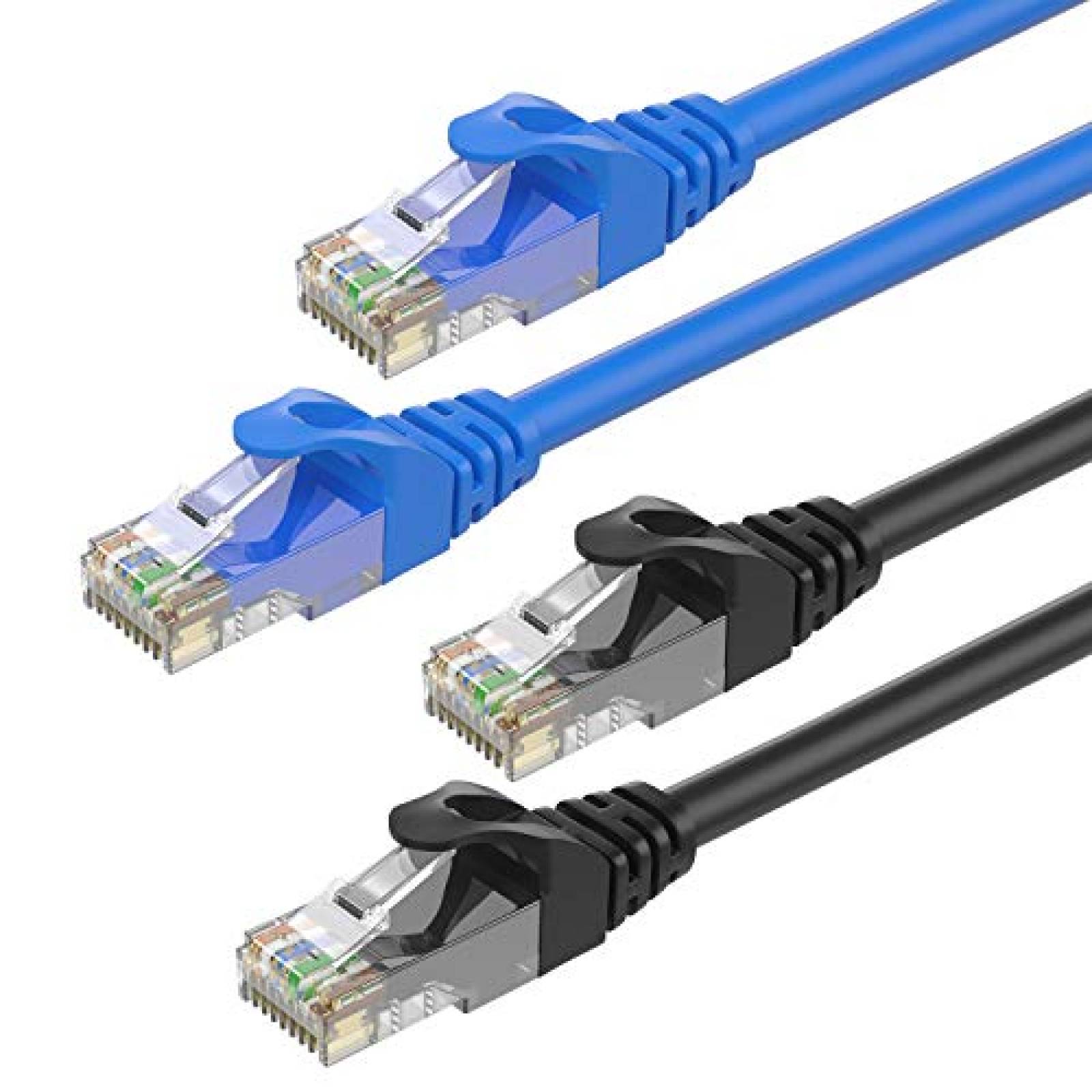 Cable Ethernet SHD Cat6 2 unidades Computador 15 pies -Negro
