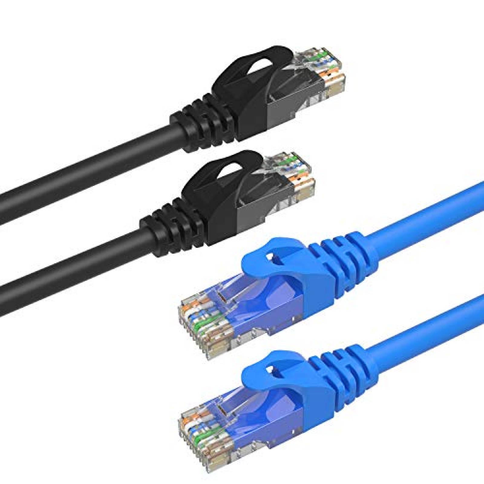 Cable Ethernet SHD Cat6 2 unidades Computador 15 pies -Negro