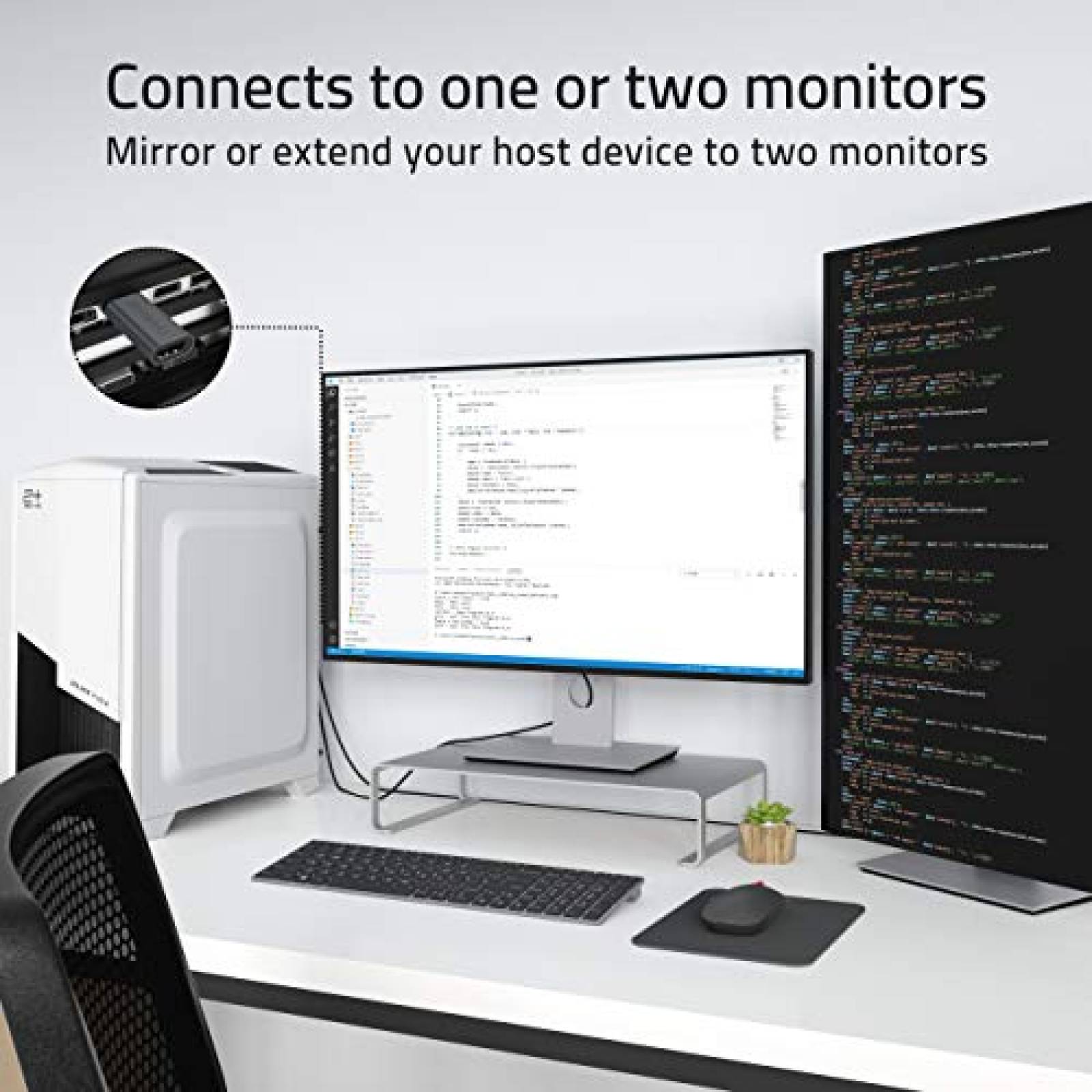 Adaptador STARWARE 2 Pzs DisplayPort a HDMI 4K UHD -Gris