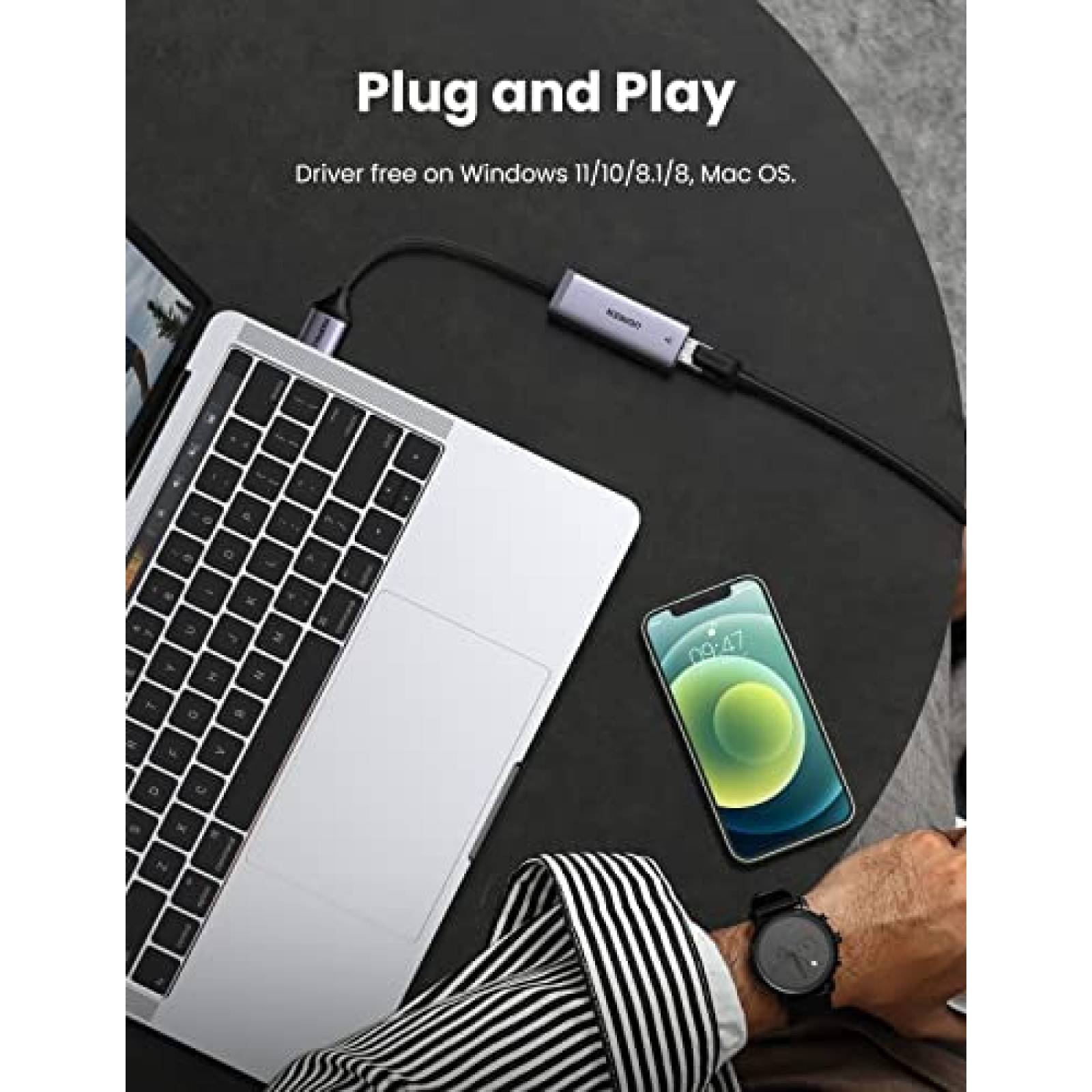 Adaptador USB Ethernet UGREEN USB 3.0 a 10 100 1000 Mbps