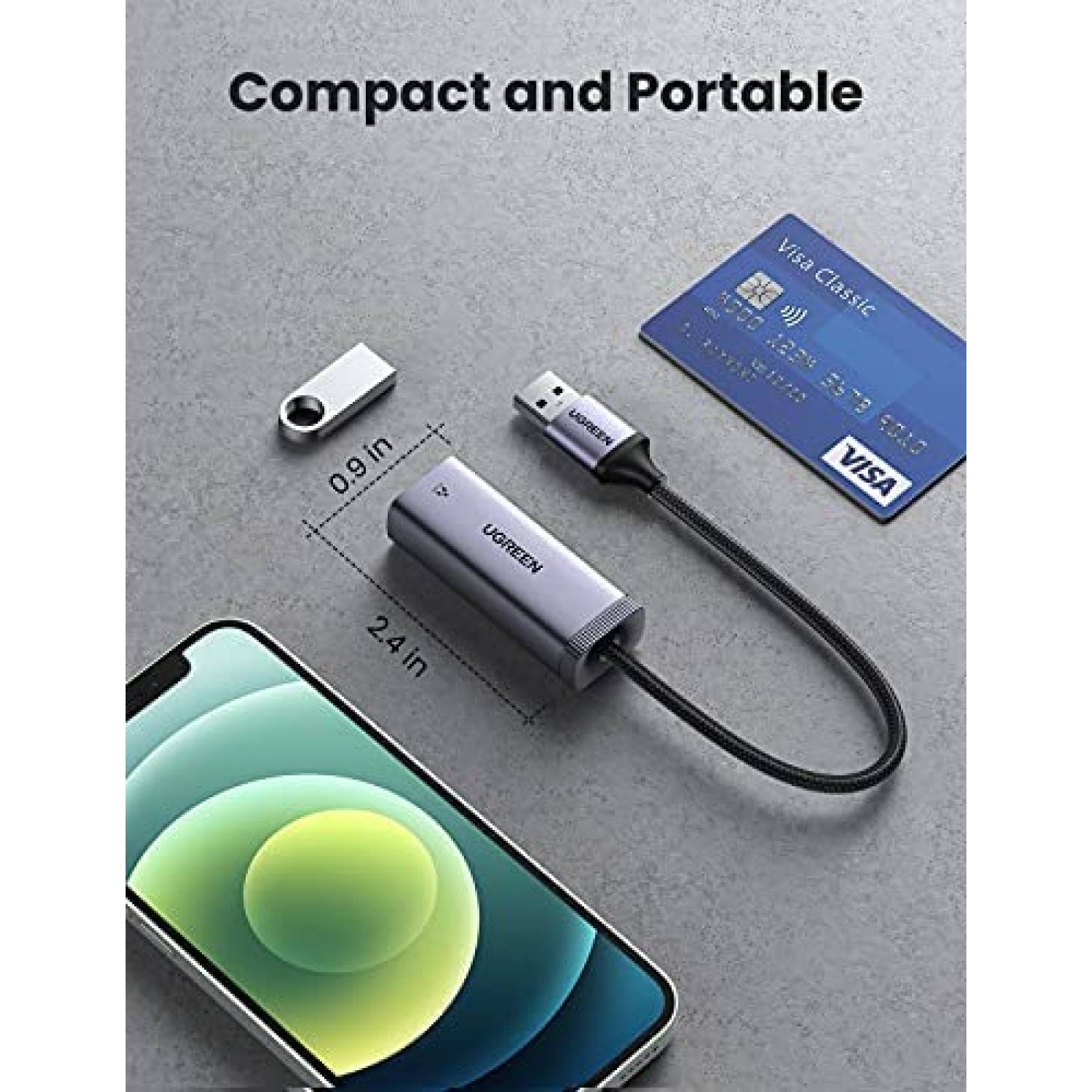 Adaptador USB Ethernet UGREEN USB 3.0 a 10 100 1000 Mbps