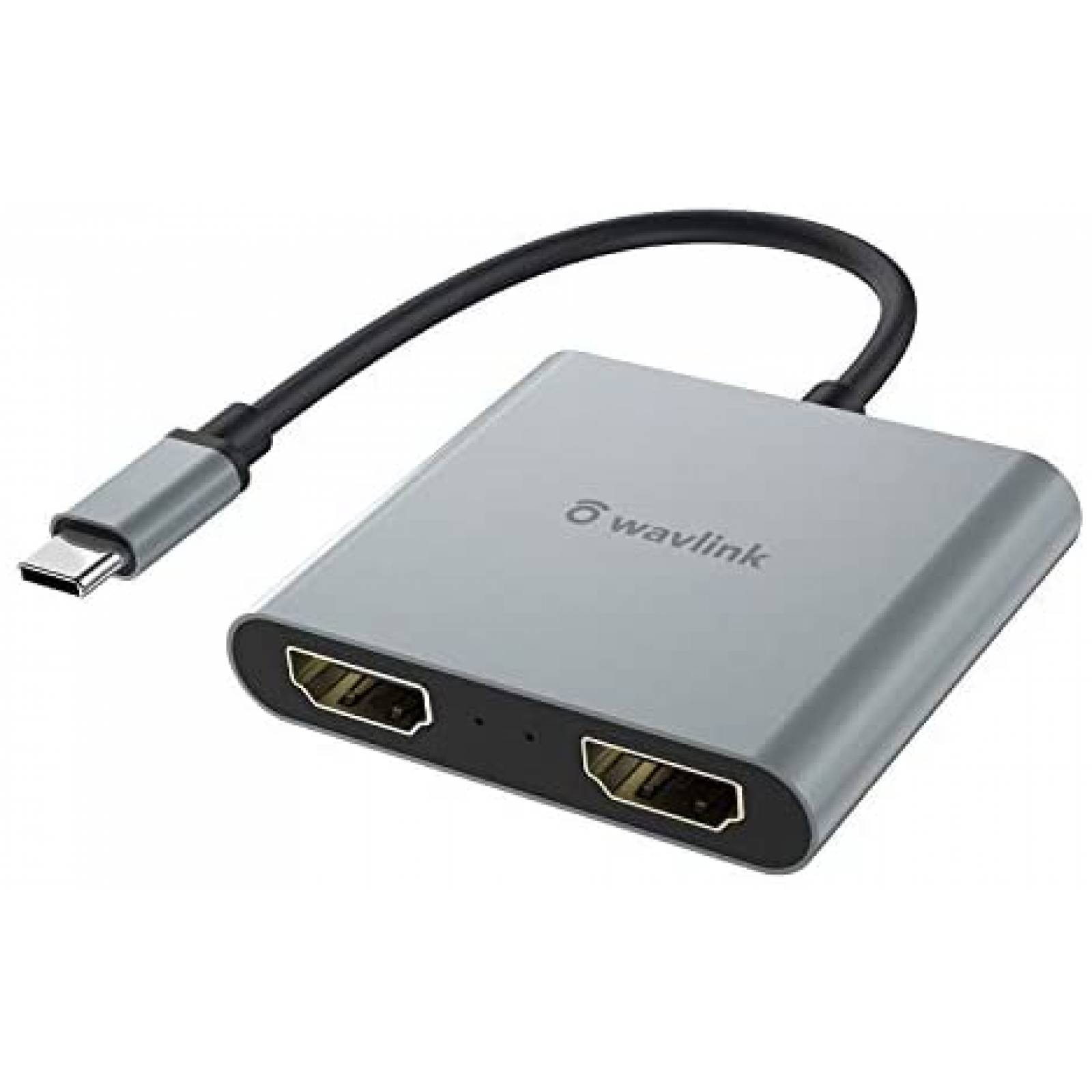 Adaptador WAVLINK USB C a 2 HDMI Hembra 4K60Hz -Gris