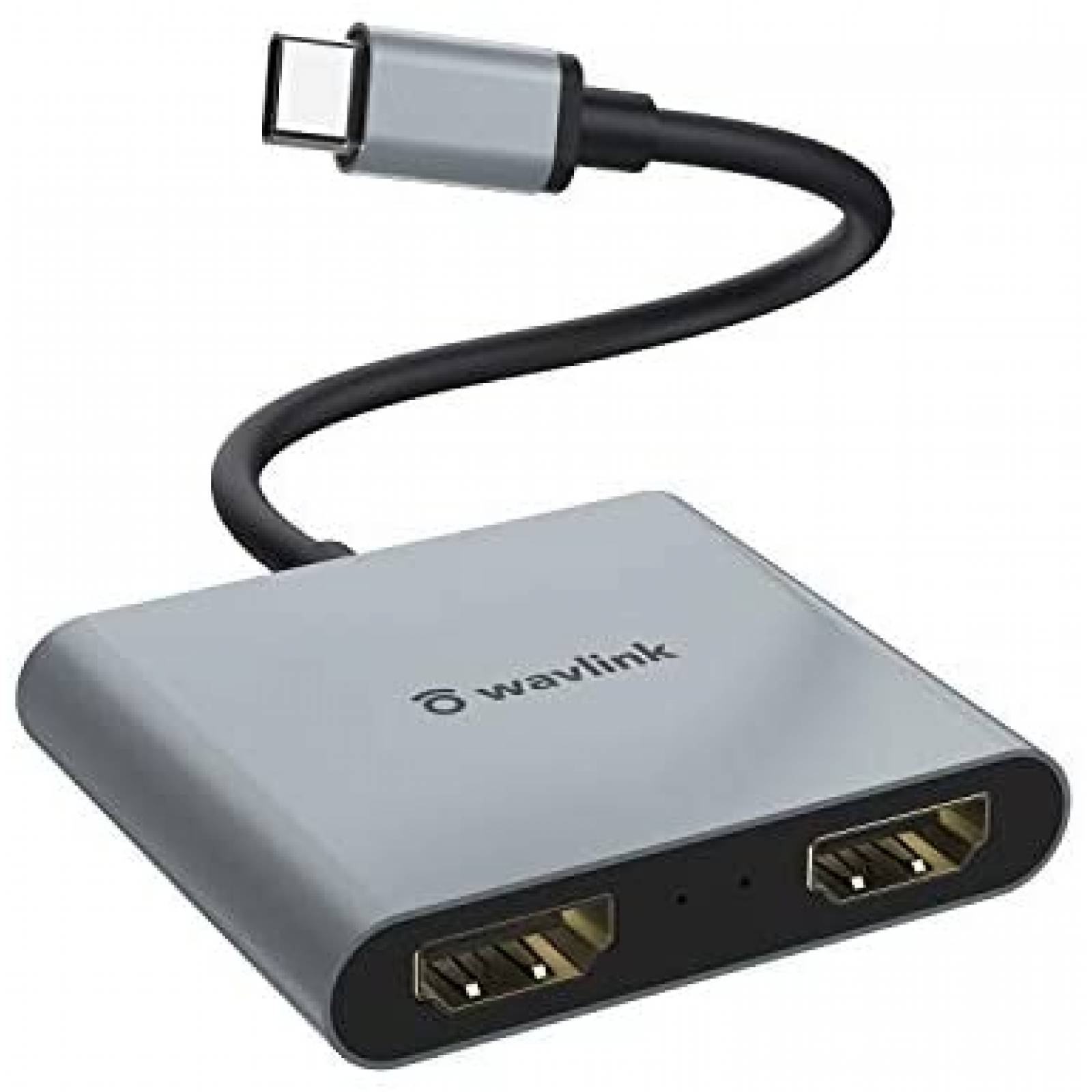 Adaptador WAVLINK USB C a 2 HDMI Hembra 4K60Hz -Gris