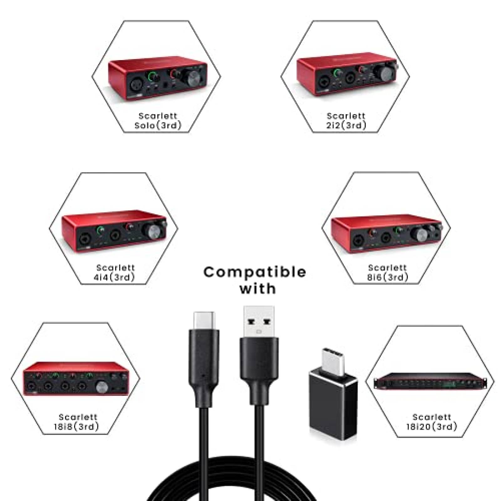 Cable Weishan para Interfaz de Audio Focusrite Scarlett Solo