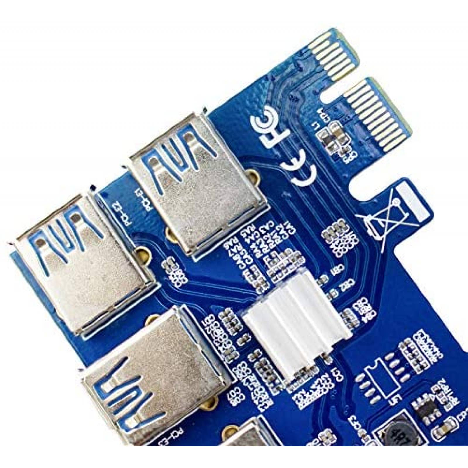 Tarjeta Adaptadora YEECHUN PCI-E1 a 4PCI-E 1X Express USB