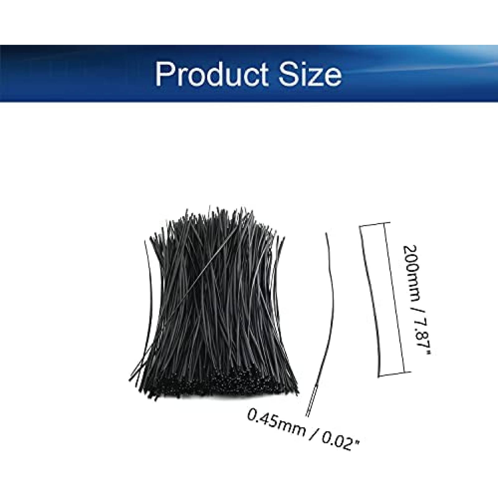 Tiras plastico Yinpecly 500 unidades Metal PVC 7.84" -Negro