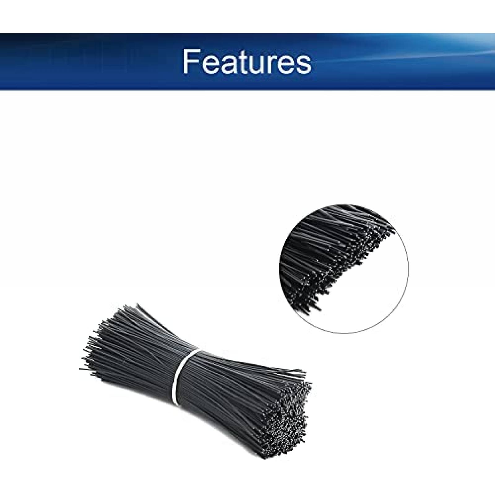 Tiras plastico Yinpecly 500 unidades Metal PVC 7.84" -Negro