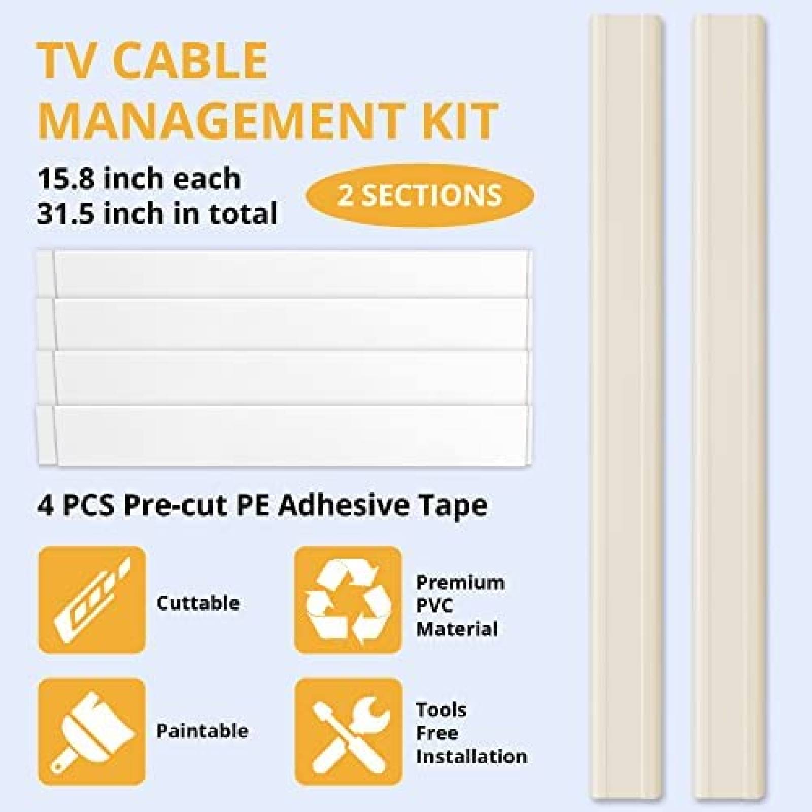 Protector Orillas TV ZhiYo 31.5" Para Soportes TV -Blanco