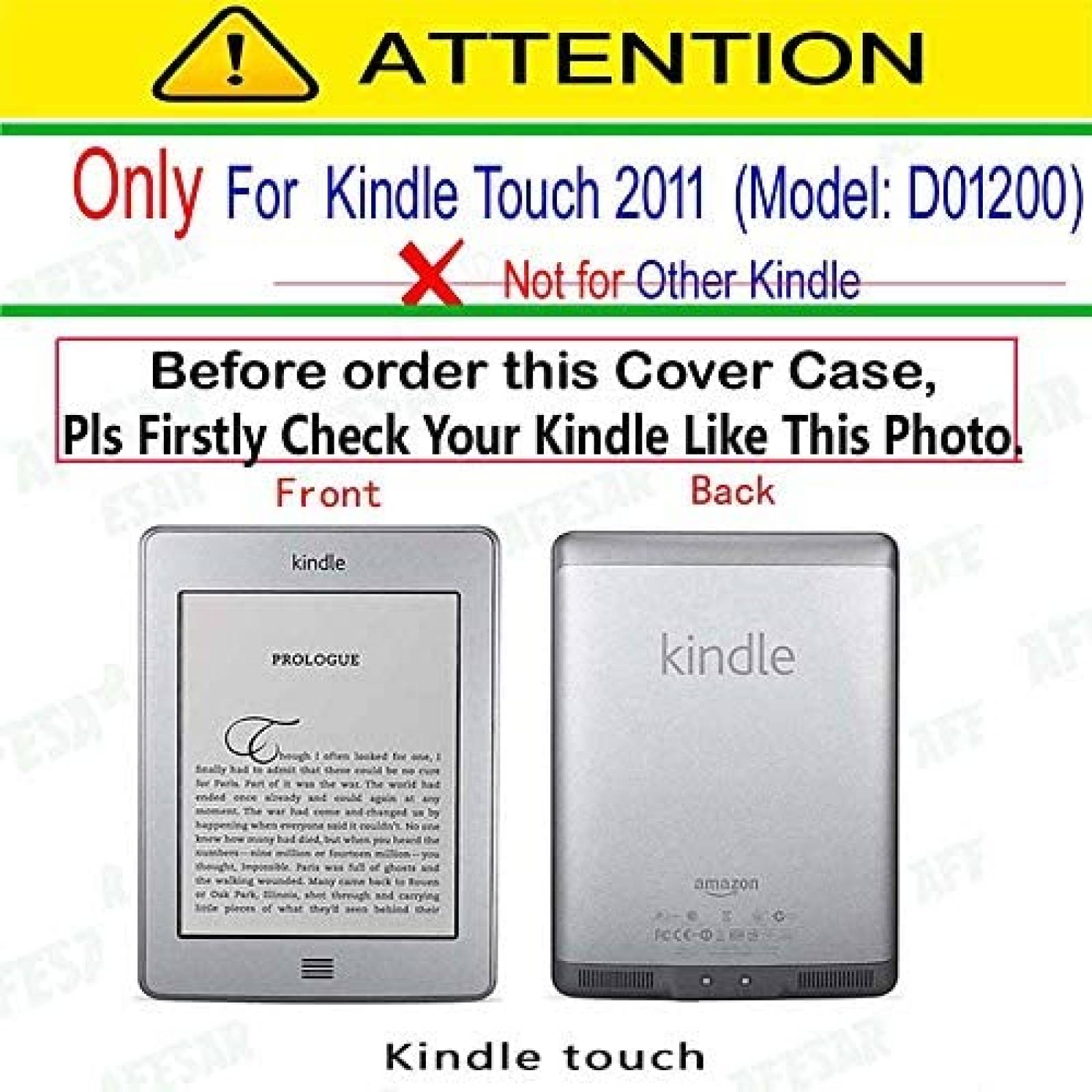 Funda para Amazon Kindle Touch AFesar D01200 -Negro