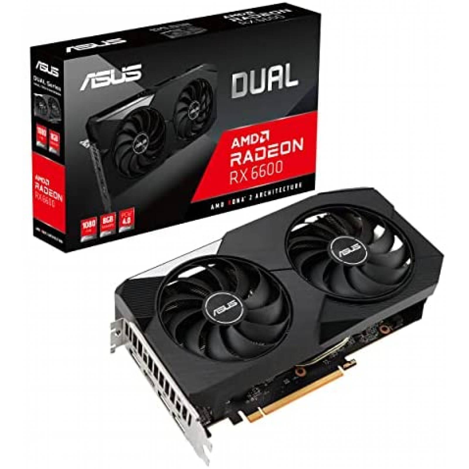 Tarjeta Grafica ASUS Dual AMD Radeon RX 6600 8GB GDDR