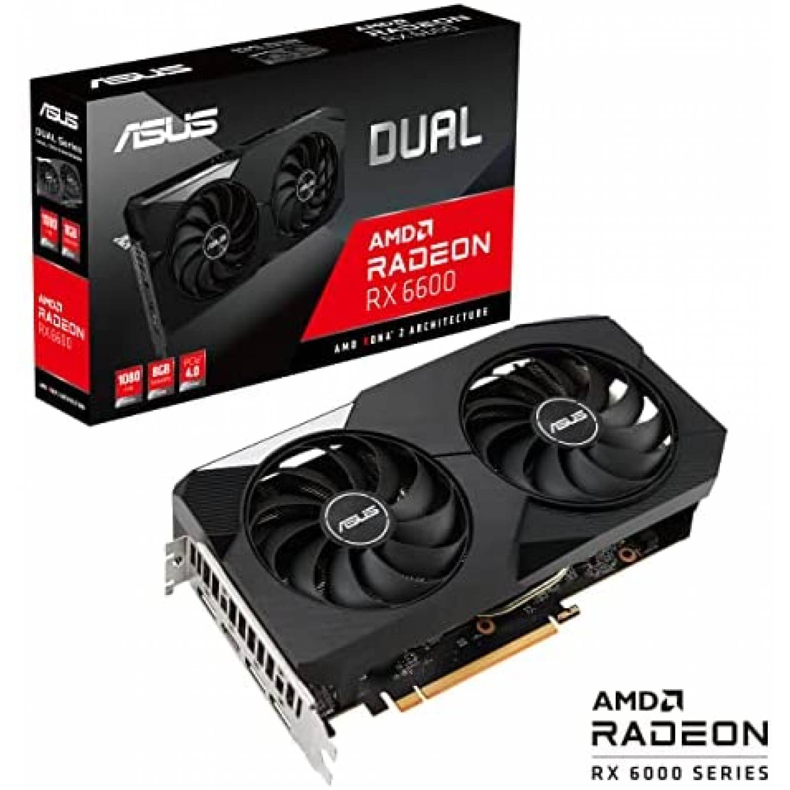 Tarjeta Grafica ASUS Dual AMD Radeon RX 6600 8GB GDDR