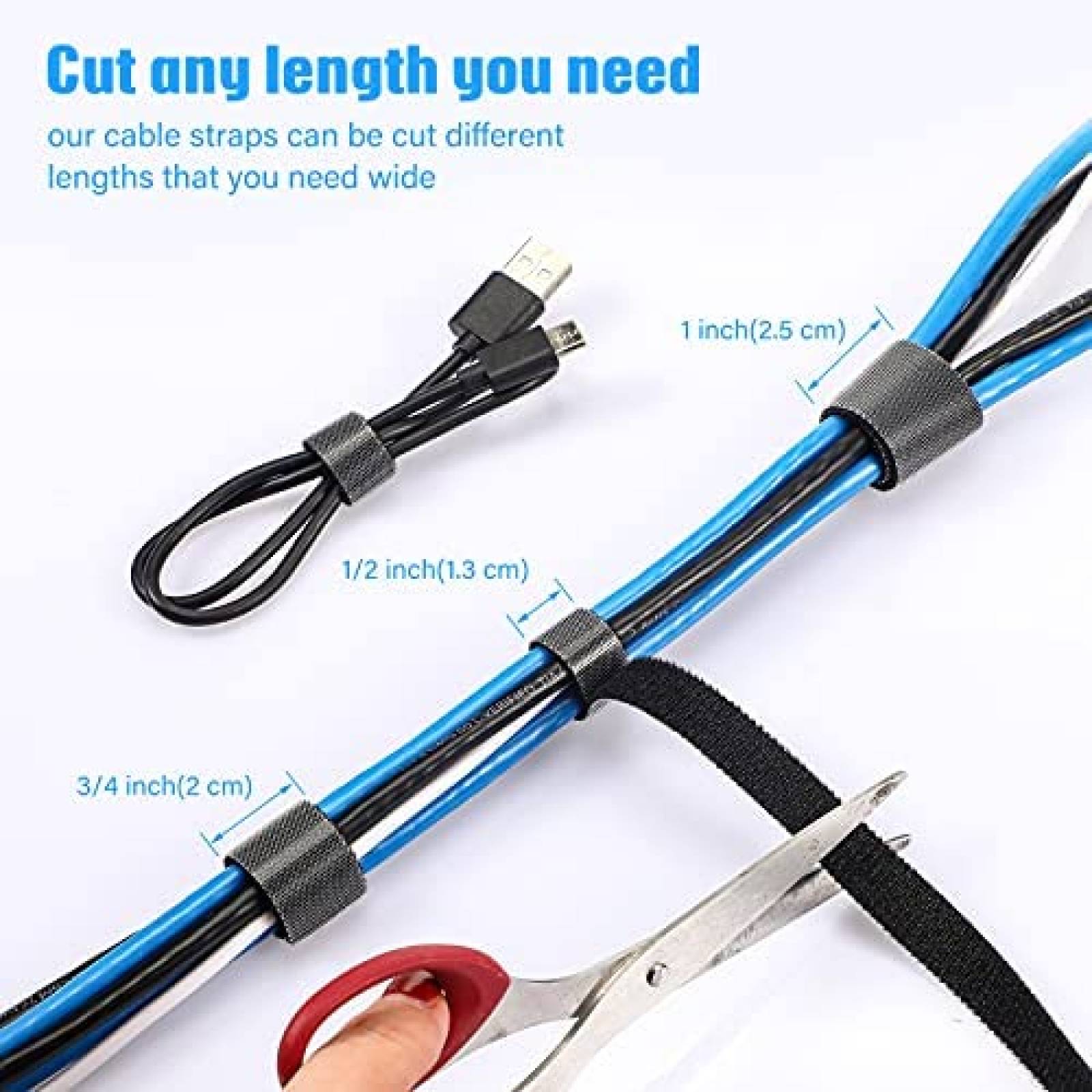 Correa para Cables Chuangdi 3 Rollos de 30 Yardas -Negro