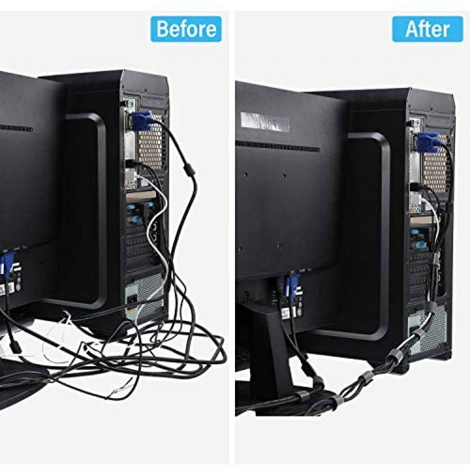 Correa para Cables Chuangdi 3 Rollos de 30 Yardas -Negro