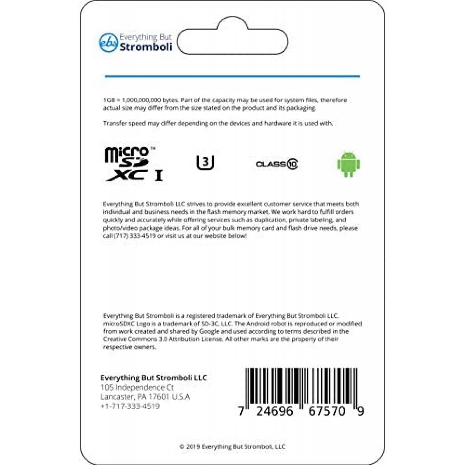 Tarjeta Micro SD Everything But Stromboli 64GB Clase 10-Azul