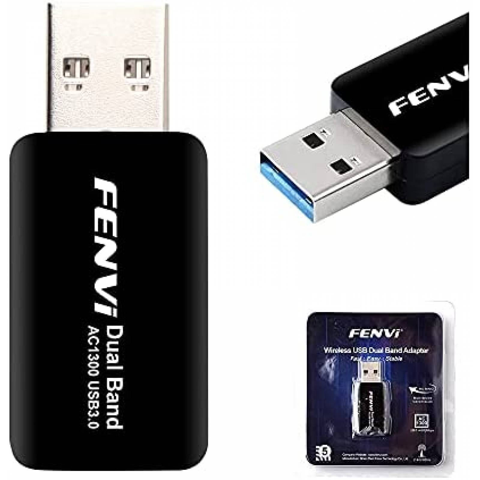 Adaptador WiFi F FENVI Gigabit USB 3.0 de 1300 Mbps 2.4 GHz