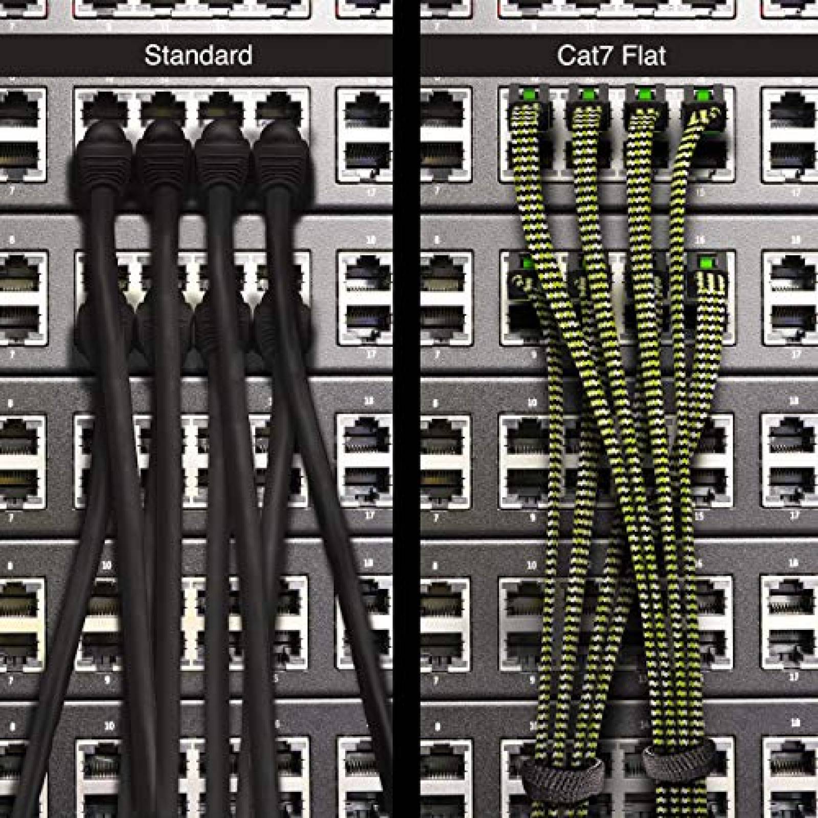 Cable de ethernet GearIT Cat7 100ft 32AWG de nylon -Verde