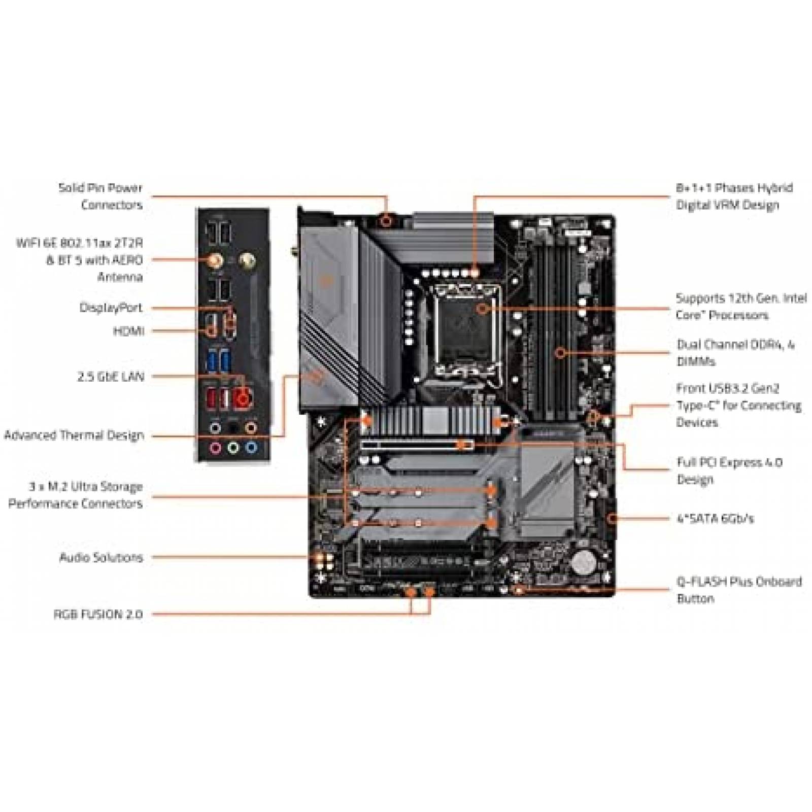 Motherboard Gigabyte B660 Gaming X PCIe 4.0 2.5GbE LAN-Negro