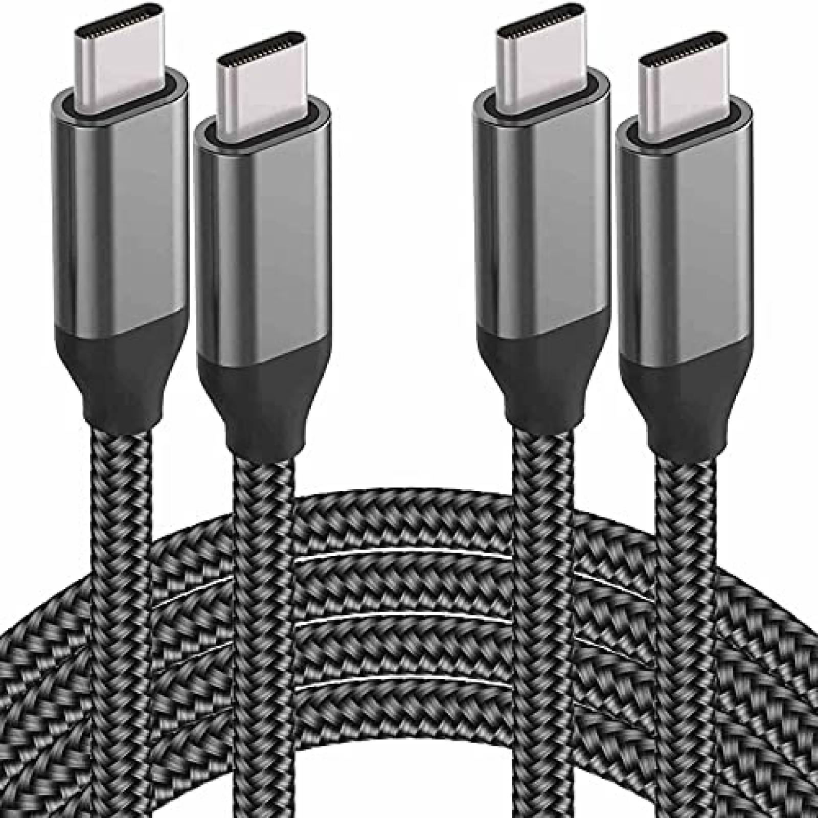Cable Cargador Grtoeud USB C a USB C de 15 Pies 2 Pzs -Gris