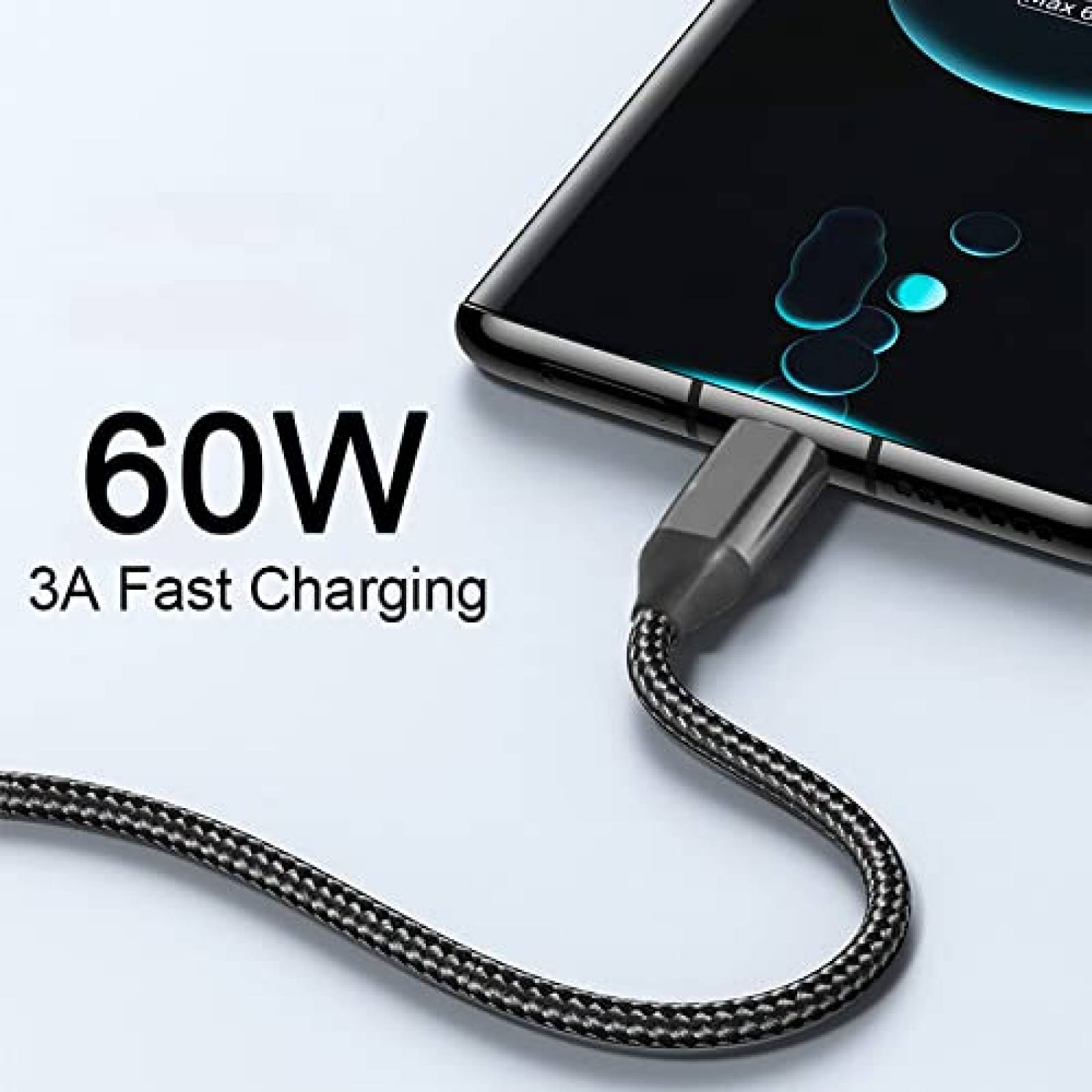 Cable Cargador Grtoeud USB C a USB C de 15 Pies 2 Pzs -Gris