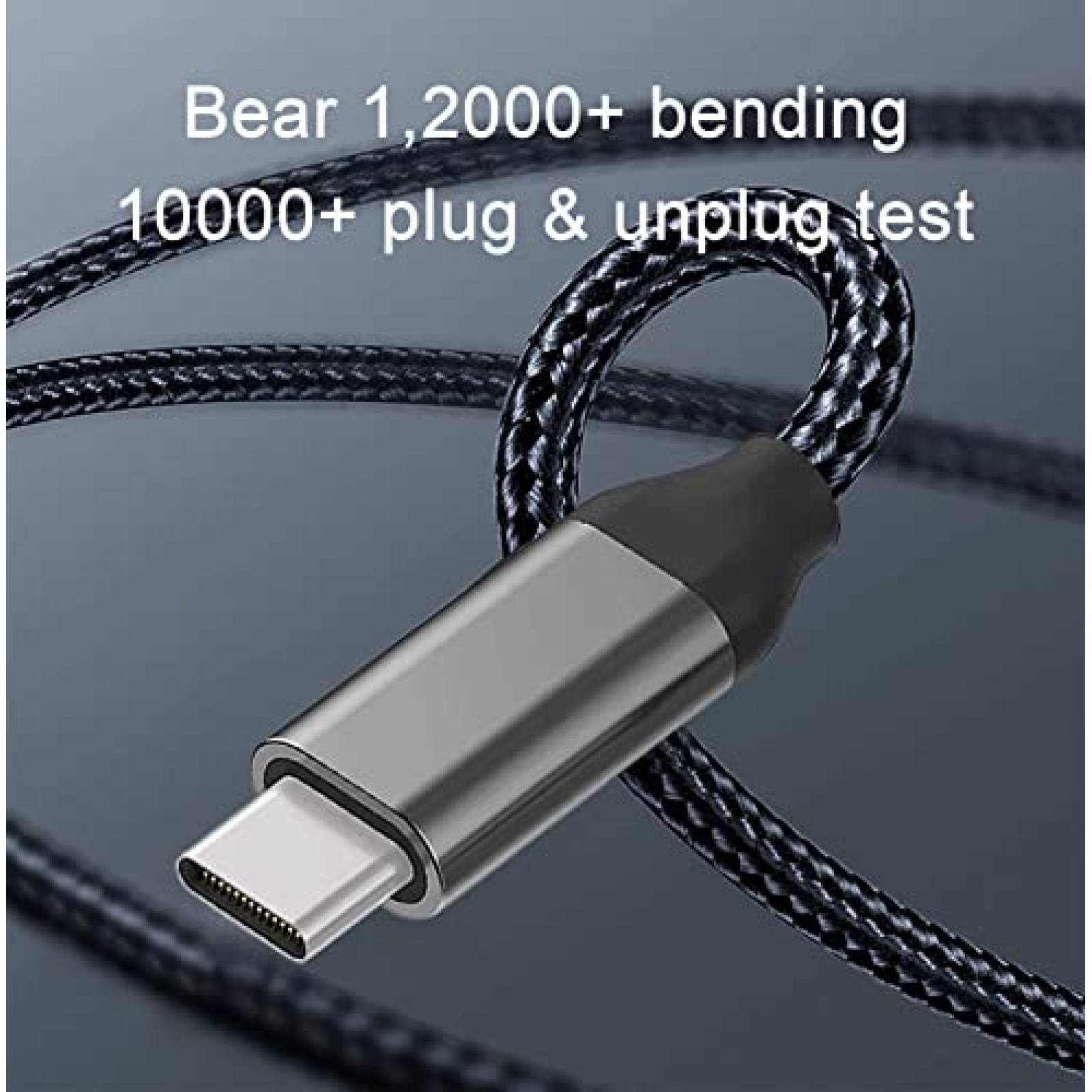 Cable Cargador Grtoeud USB C a USB C de 15 Pies 2 Pzs -Gris
