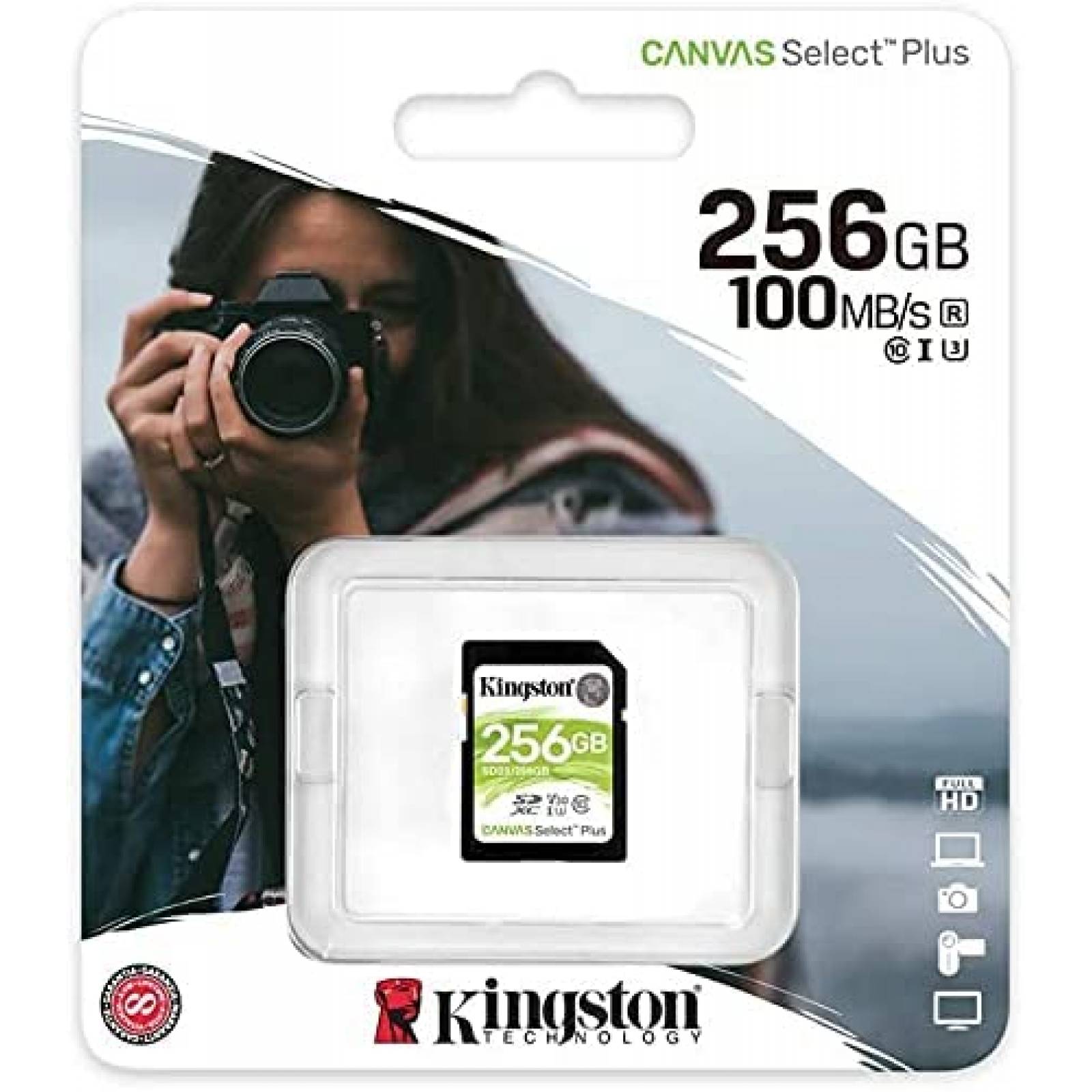 Tarjeta Micro SD Kingston de 256GB + Lector SD EBS -Negro