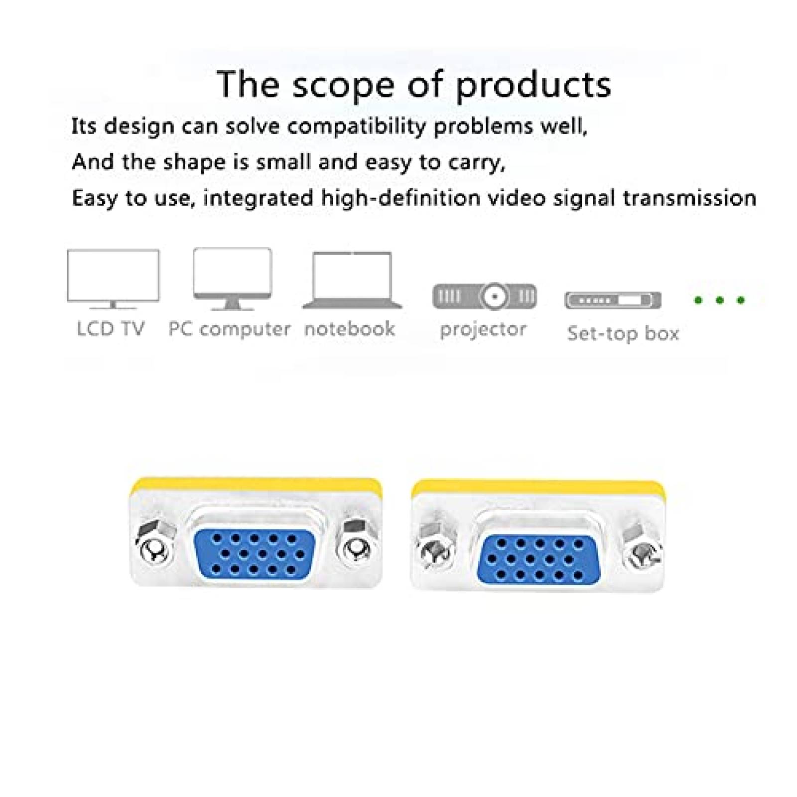 Conector VGA LNHCAW 5 VGA SVGA KVM Paquete de 2 HD