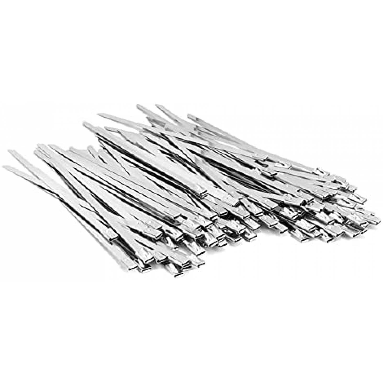 Pack de zinchos de metal Mamfous x100 14" -Plateado