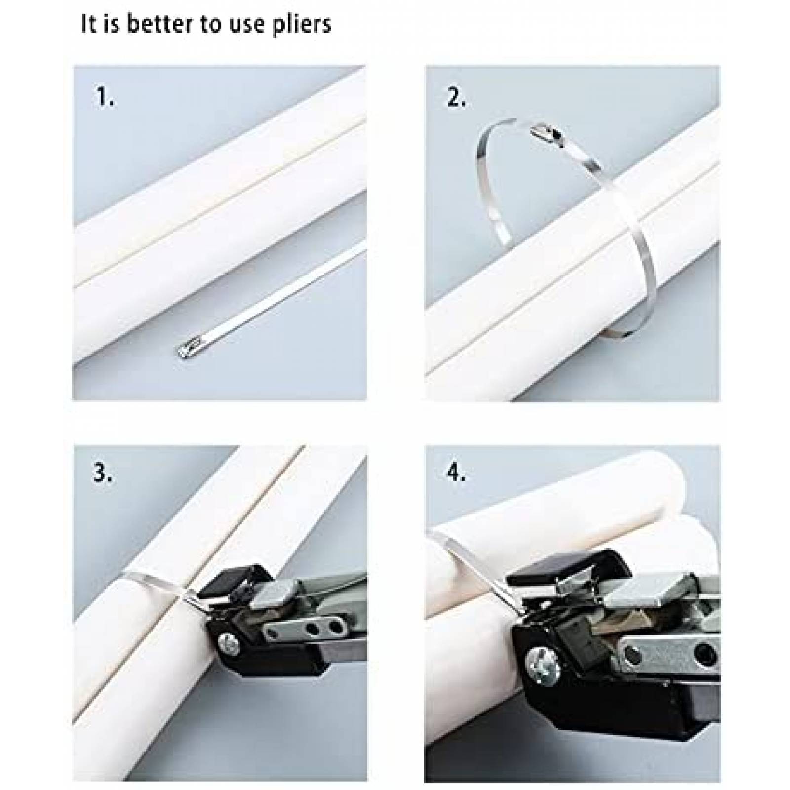 Pack de zinchos de metal Mamfous x100 14" -Plateado