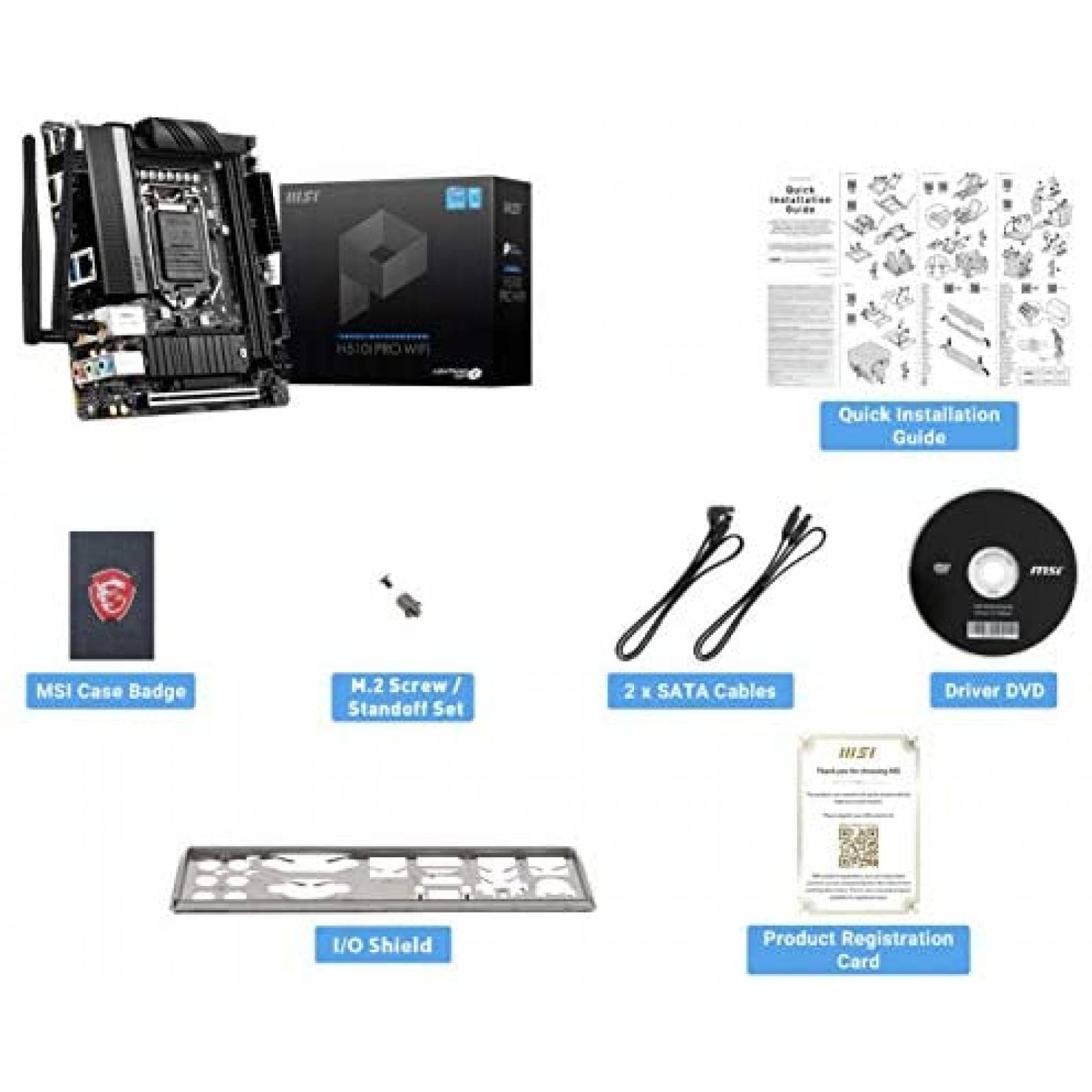 Tarjeta Madre MSI H510I PRO WiFi DDR4 PCIe 4 Ranura M.2