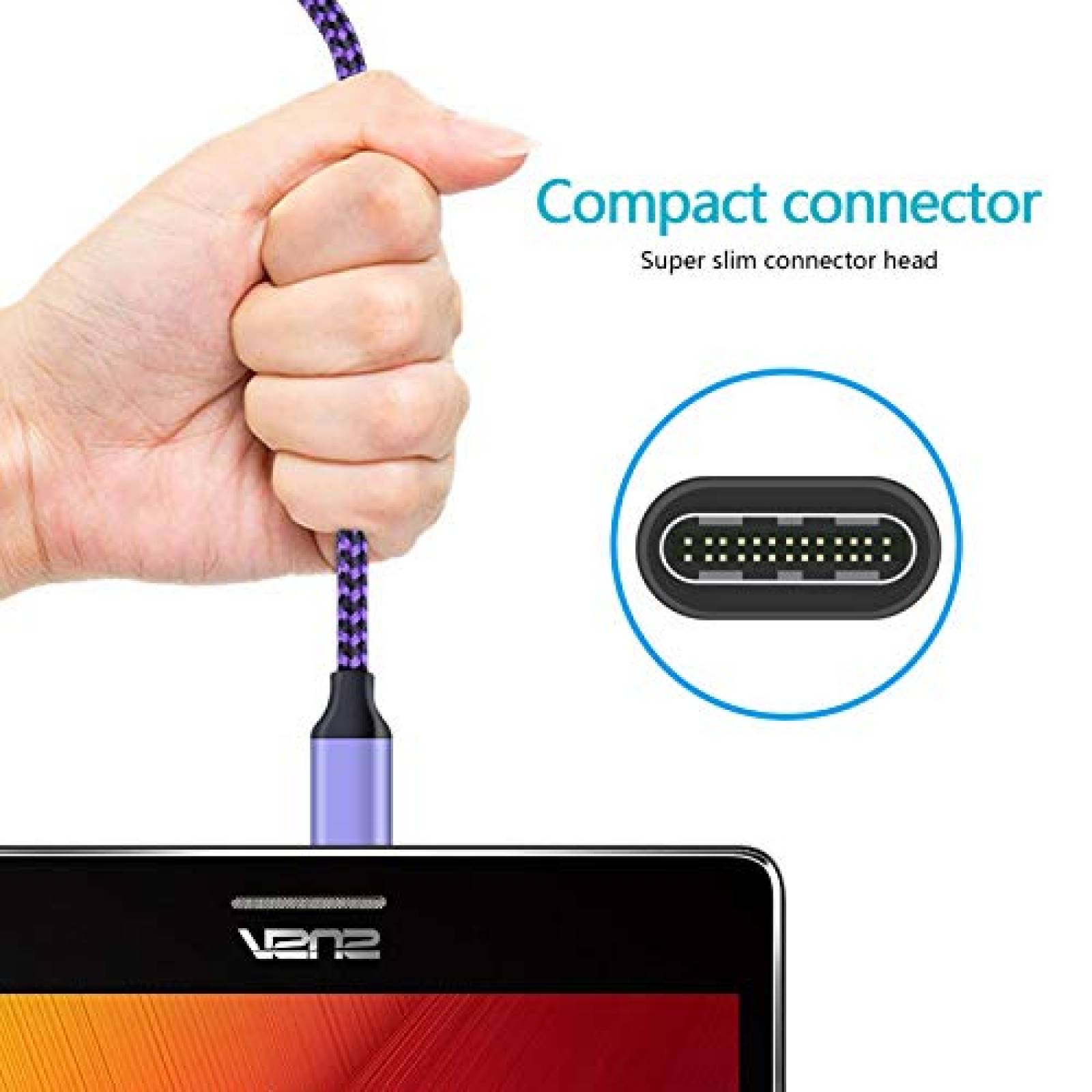Cable USB a USB C NINIBER de 3+3+6+6 Pies 4 Pzs -Multicolor