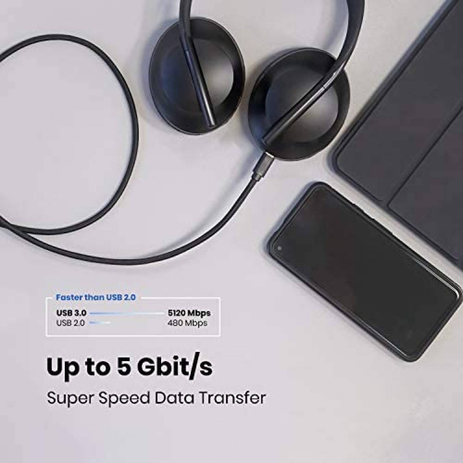 Cable Perixx PERIPRO-407 USB C Macho a USB A Macho 3 ft