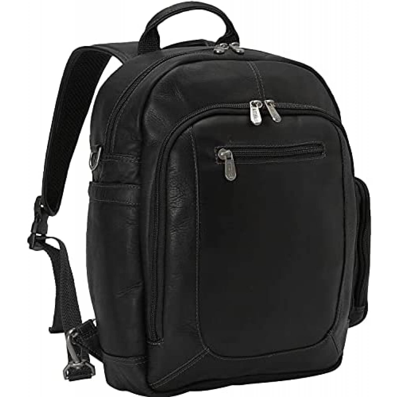 Mochila Piel Leather Dual Compatible para Laptop -Negro