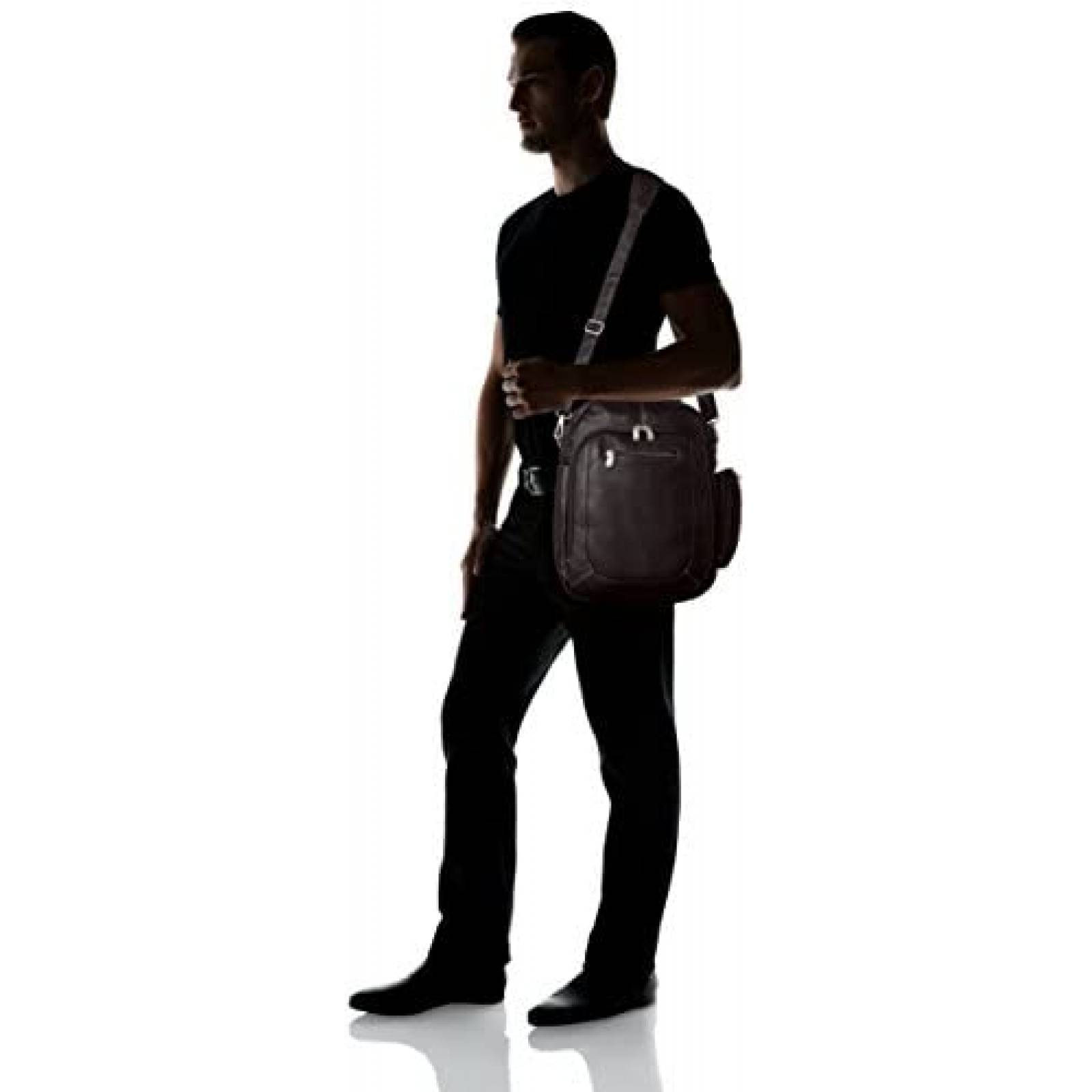 Mochila Piel Leather Dual Compatible para Laptop -Negro