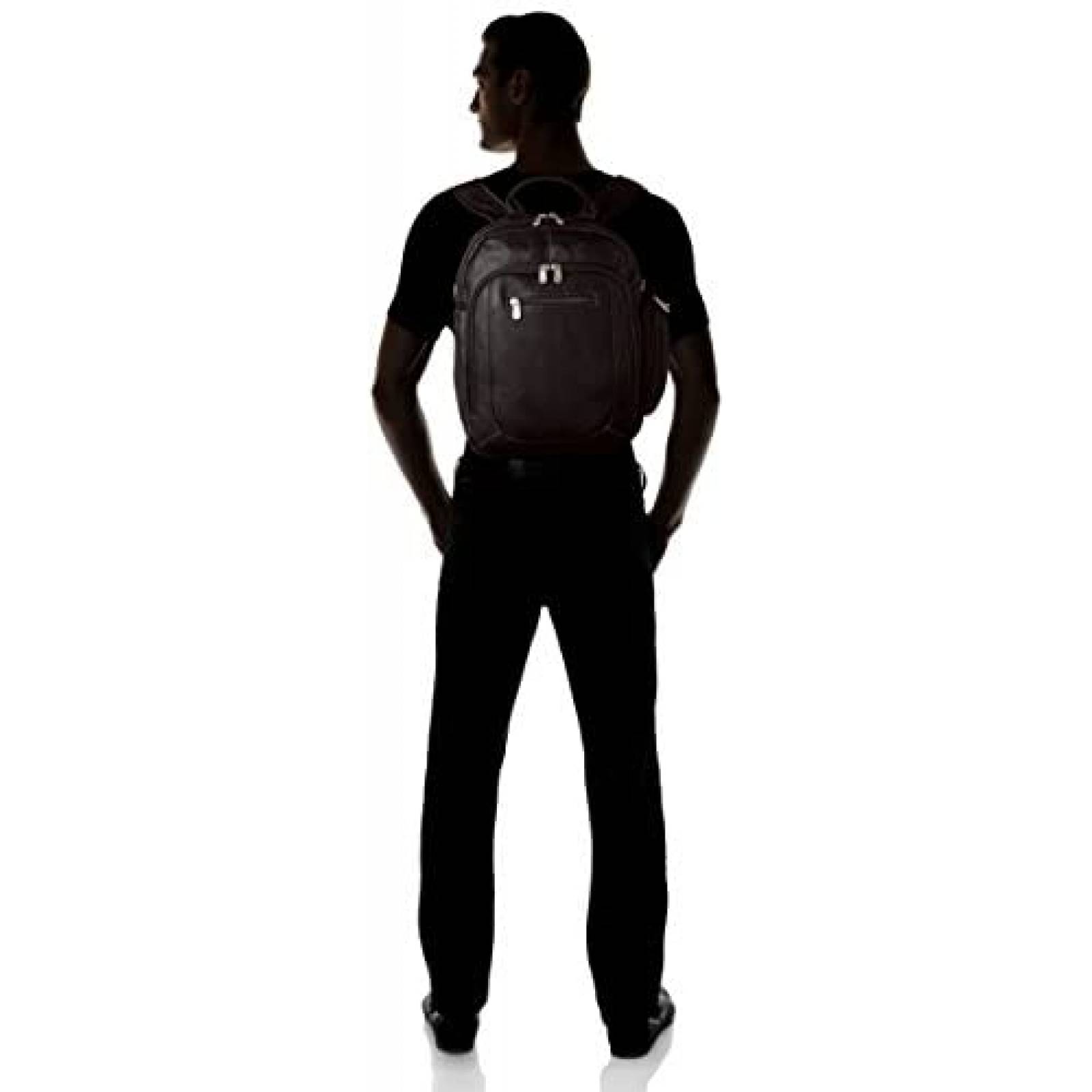 Mochila Piel Leather Dual Compatible para Laptop -Negro