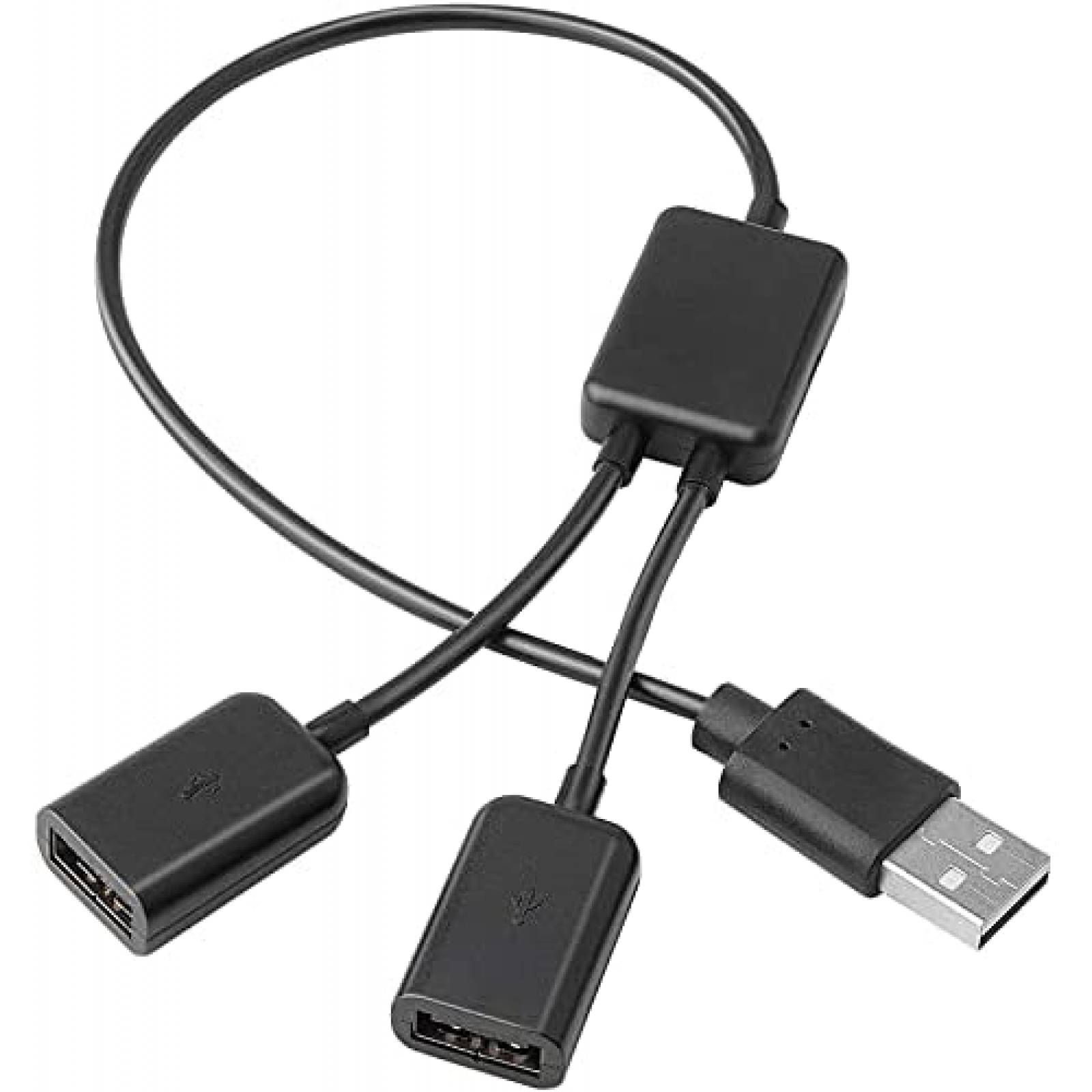 Cable USB splitter macho a 2 hembras Saisn tipo Y -Negro