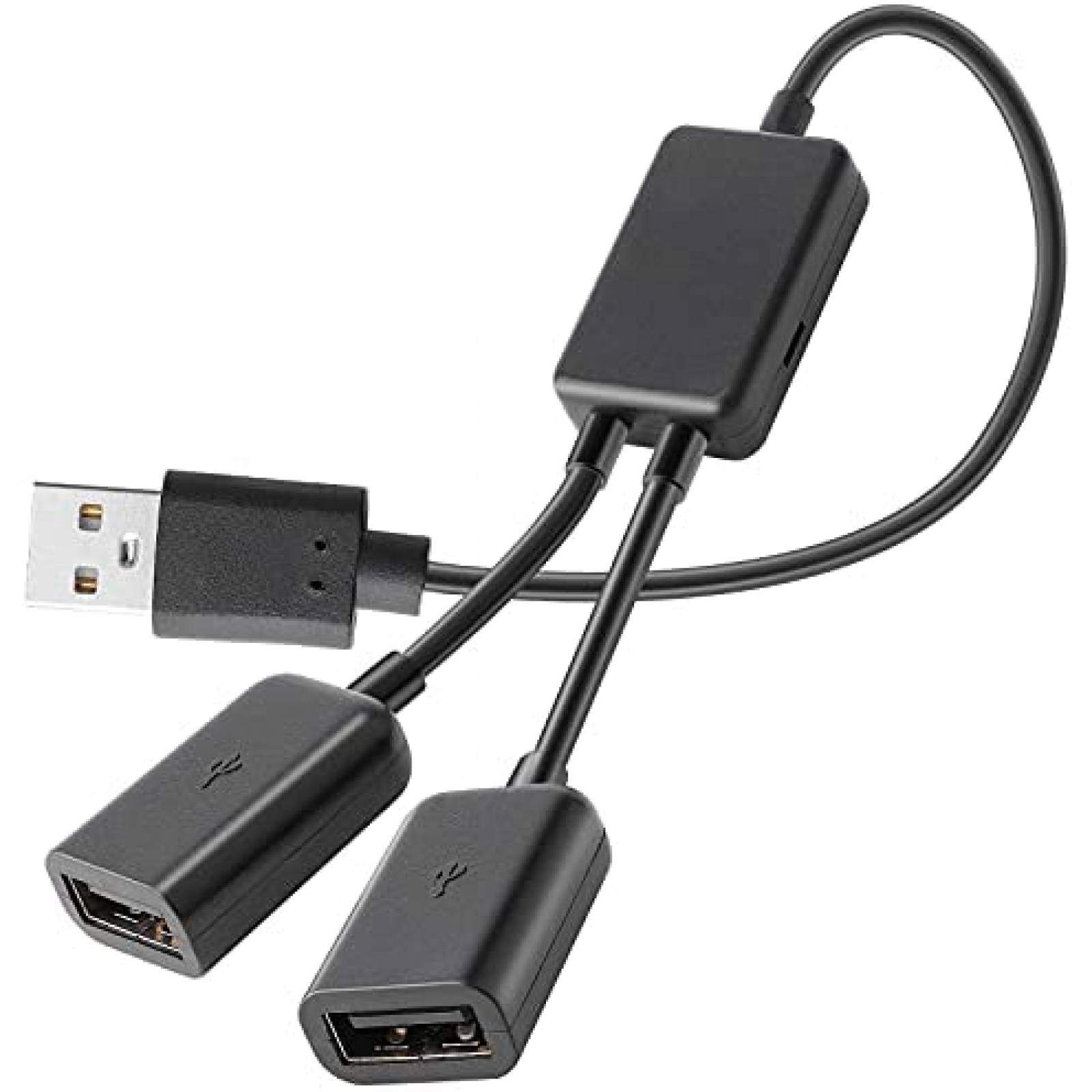 Cable USB splitter macho a 2 hembras Saisn tipo Y -Negro