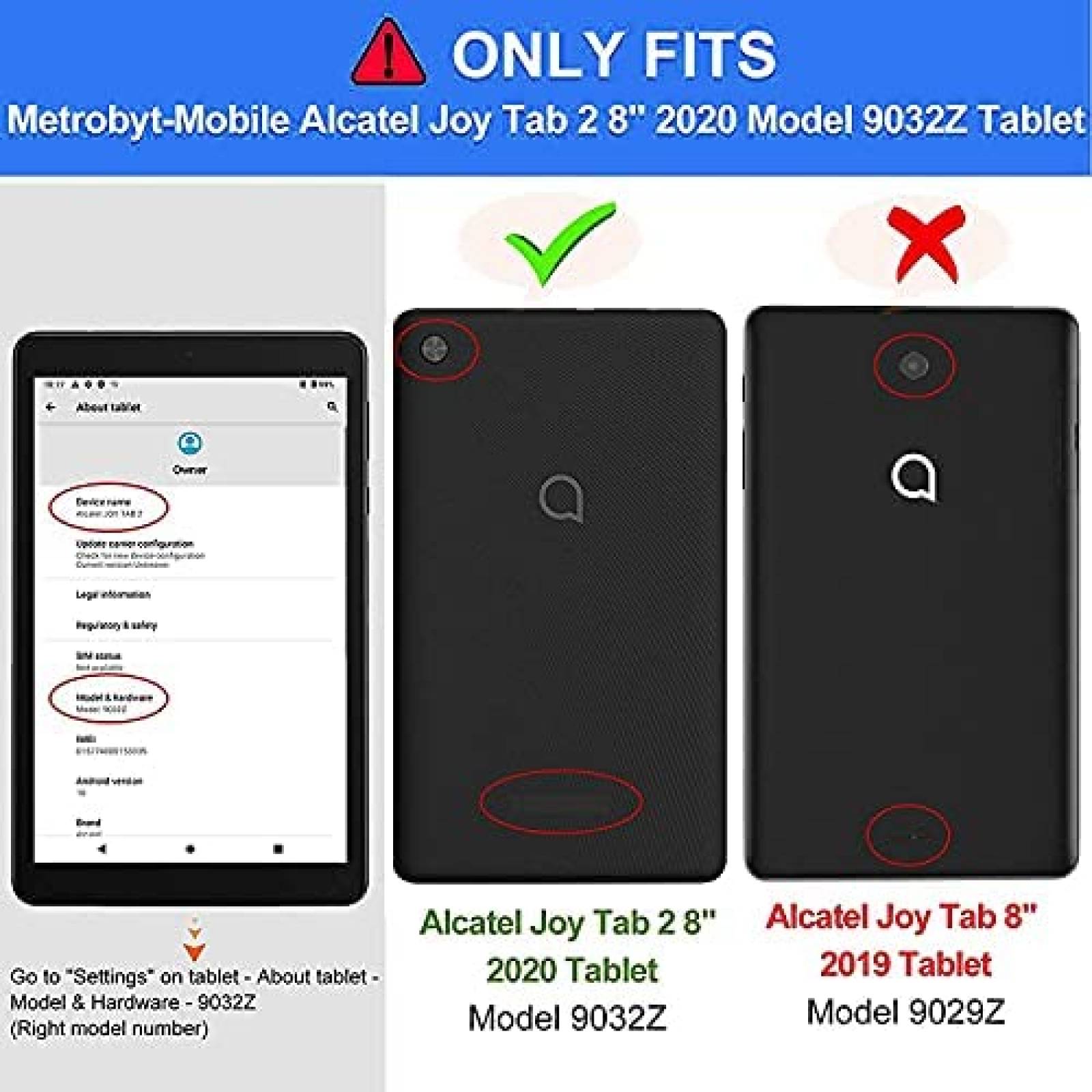 Funda Rigida SHREBORN para Alcatel Joy Tab 2 -Azul