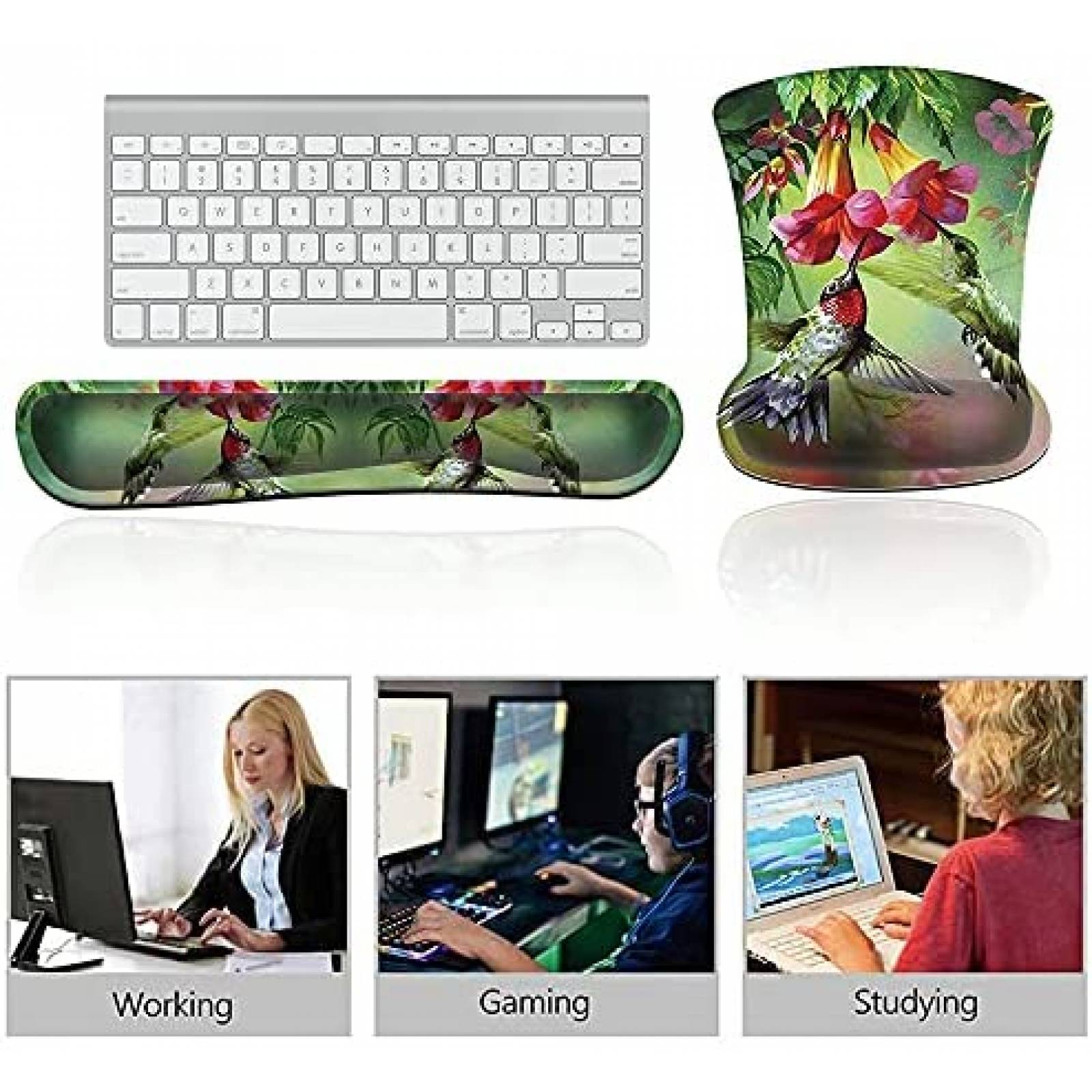 Mouse Pad + Almohadilla SHUANN de 17.3'' x 3..35'' -Verde