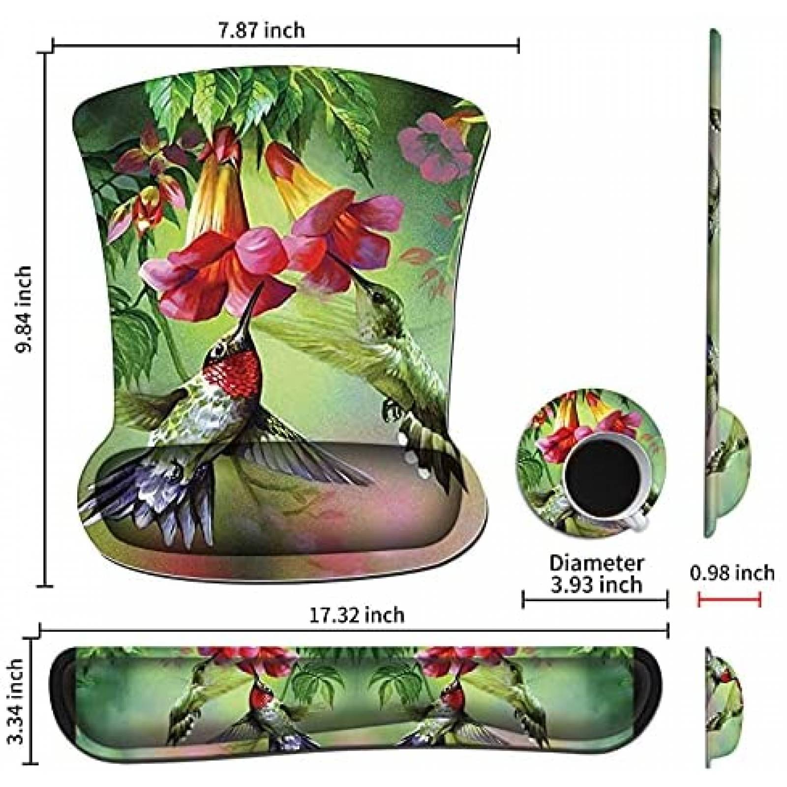 Mouse Pad + Almohadilla SHUANN de 17.3'' x 3..35'' -Verde