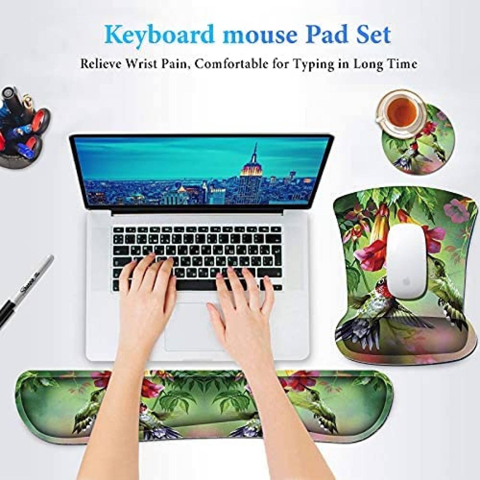 Mouse Pad + Almohadilla SHUANN de 17.3'' x 3..35'' -Verde