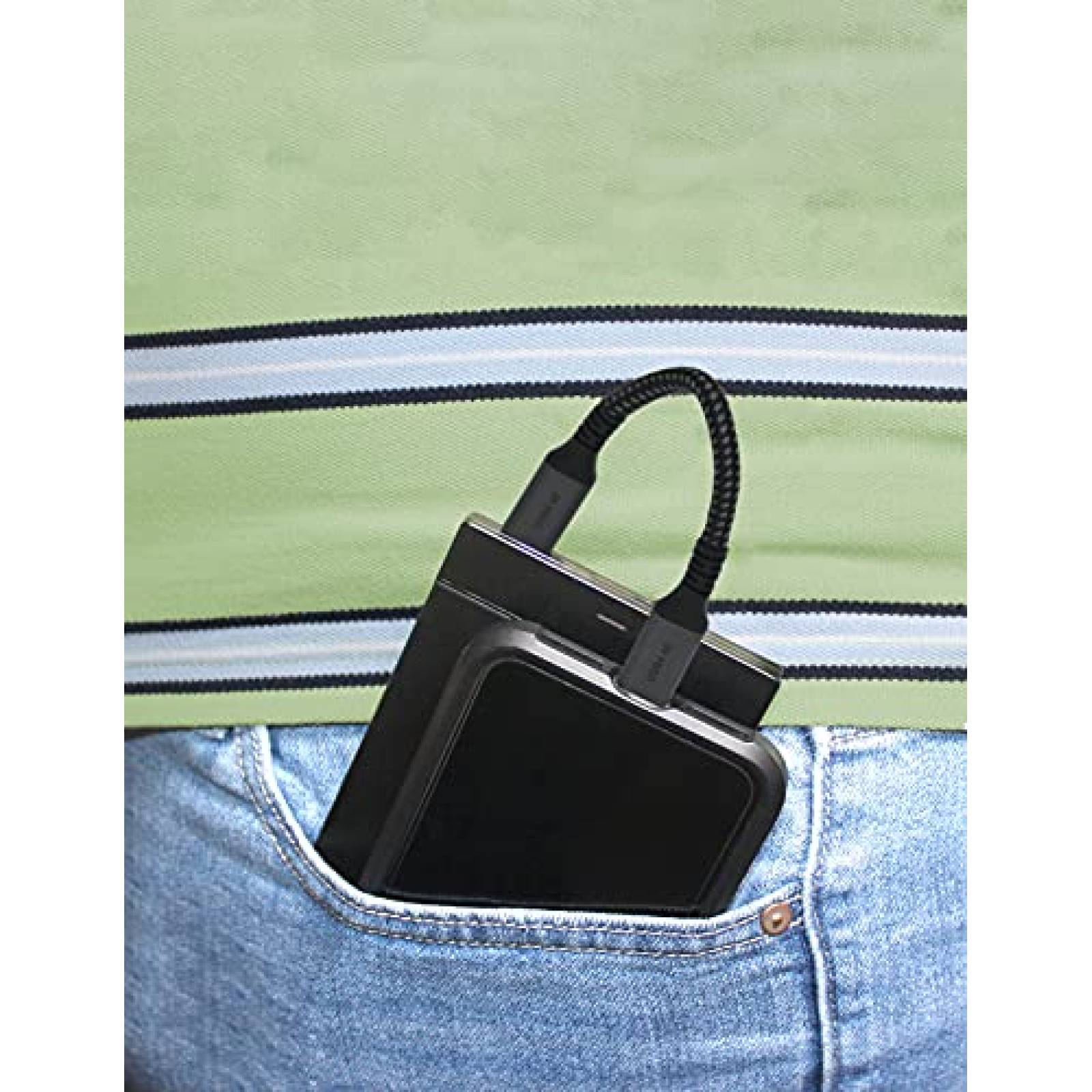 Cable Vebner 2 Pzs De Carga USB C 40Gbps 100W 6'' -Negro