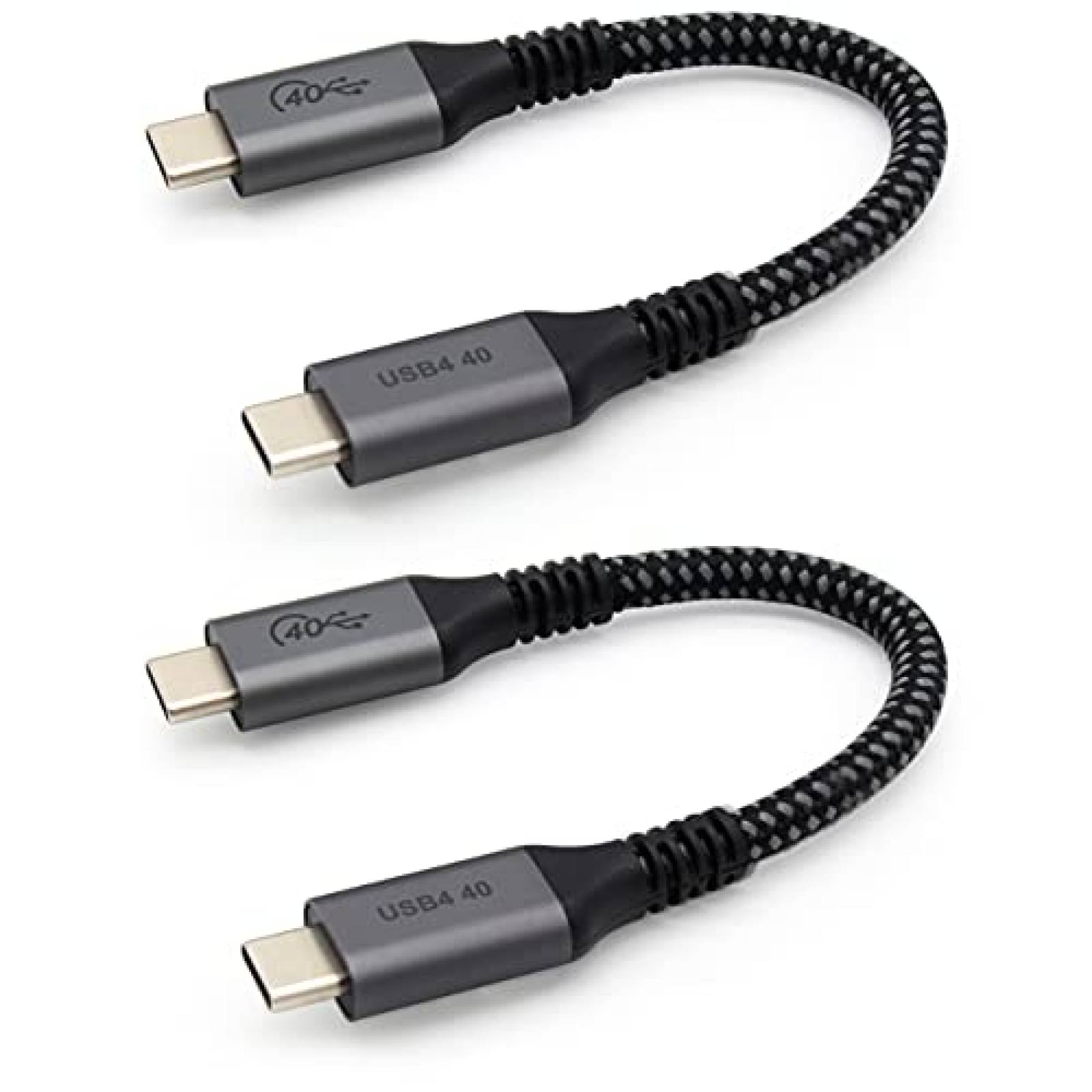 Cable Vebner 2 Pzs De Carga USB C 40Gbps 100W 6'' -Negro