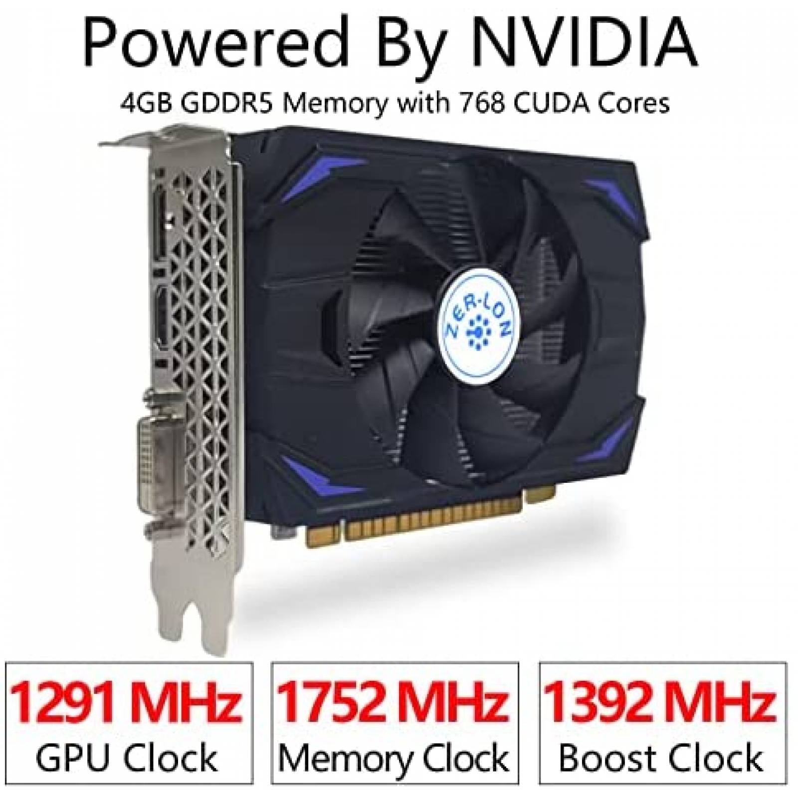 Tarjeta Grafica Zerlon NVIDIA GTX 1050 4GB 128-Bit GDDR5 PCI