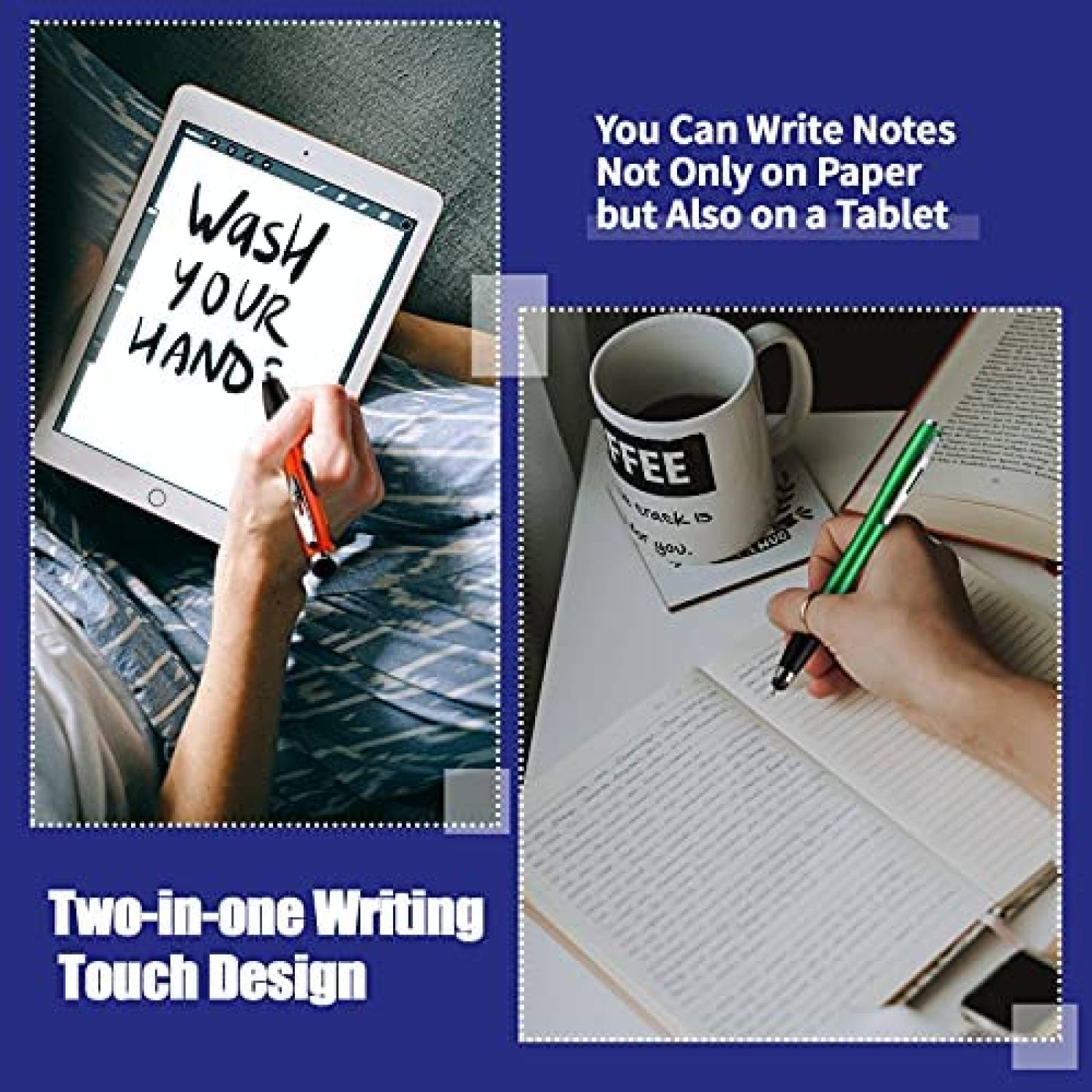 Pluma Stylus Zonon 2 en 1 con Luz LED 10 Pzs -5 Colores