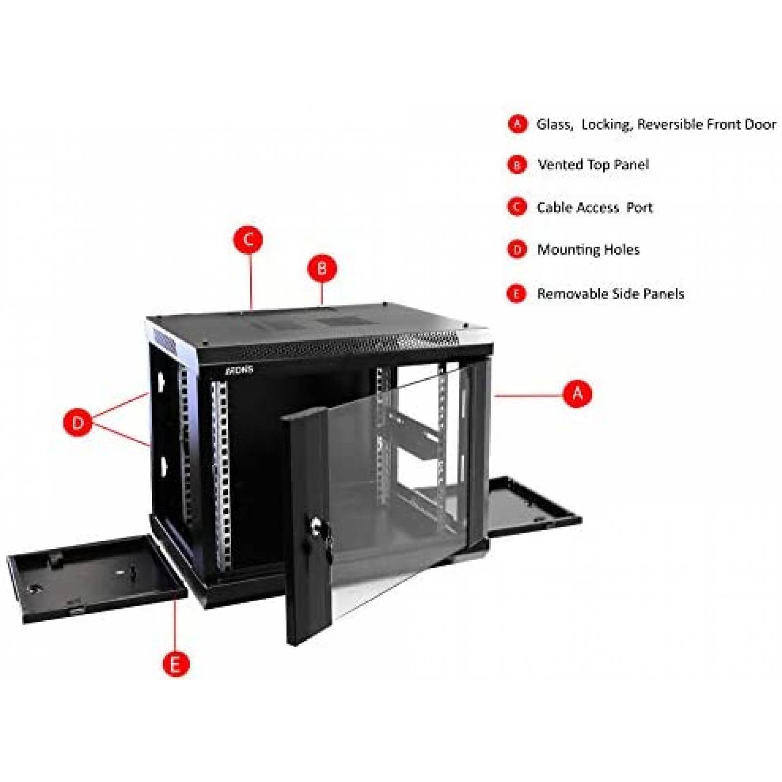 Gabinete de servidor de red AEONS 9U de montaje en pared 19"