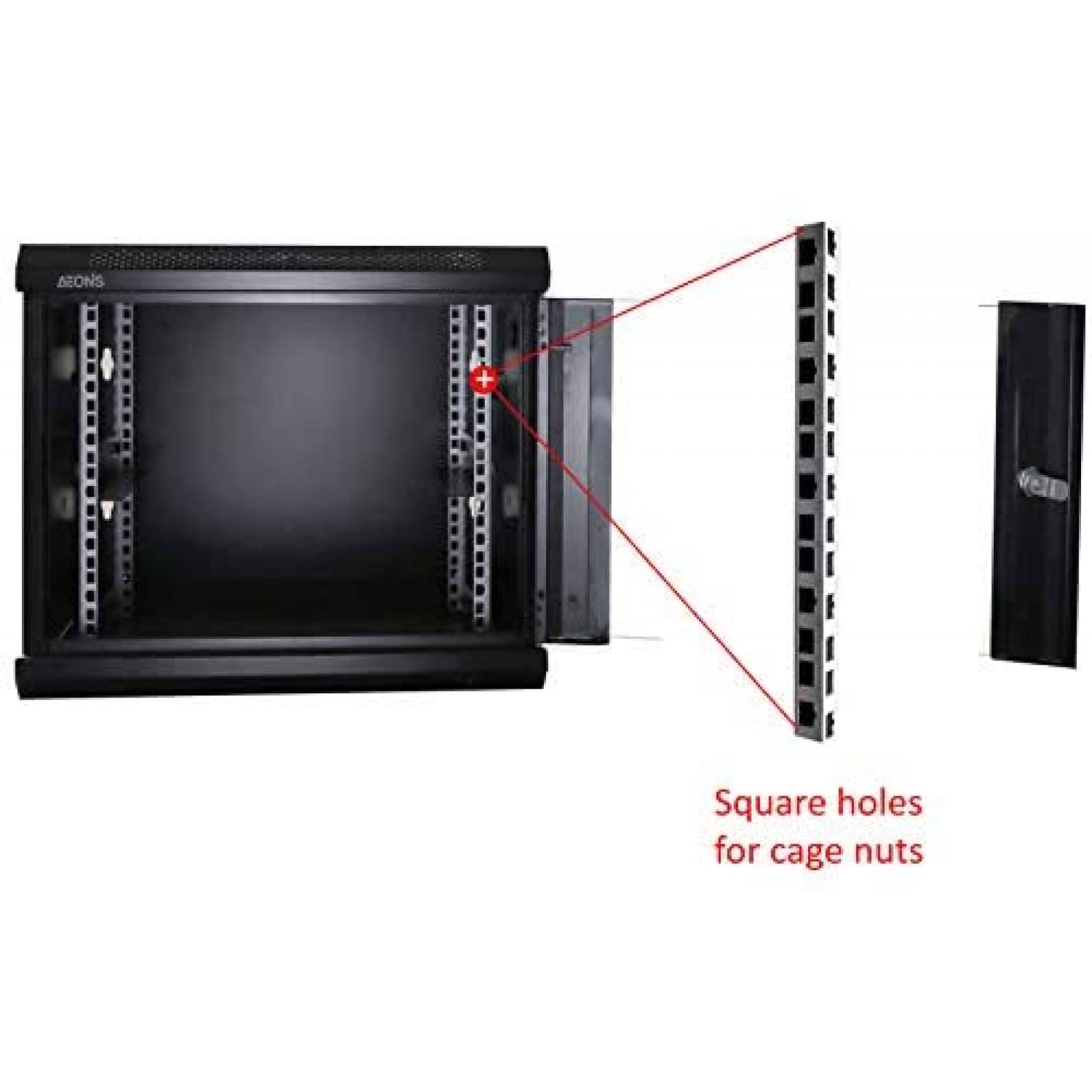 Gabinete de servidor de red AEONS 9U de montaje en pared 19"