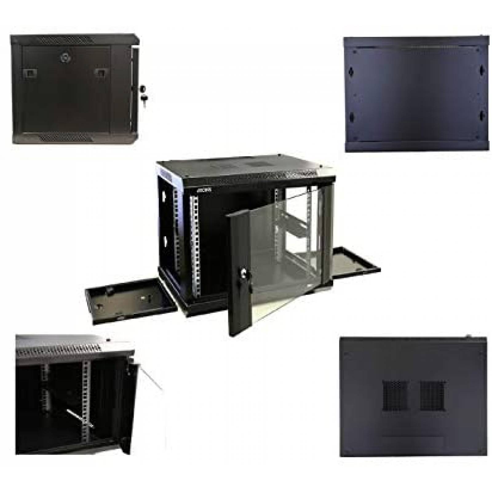 Gabinete de servidor de red AEONS 9U de montaje en pared 19"